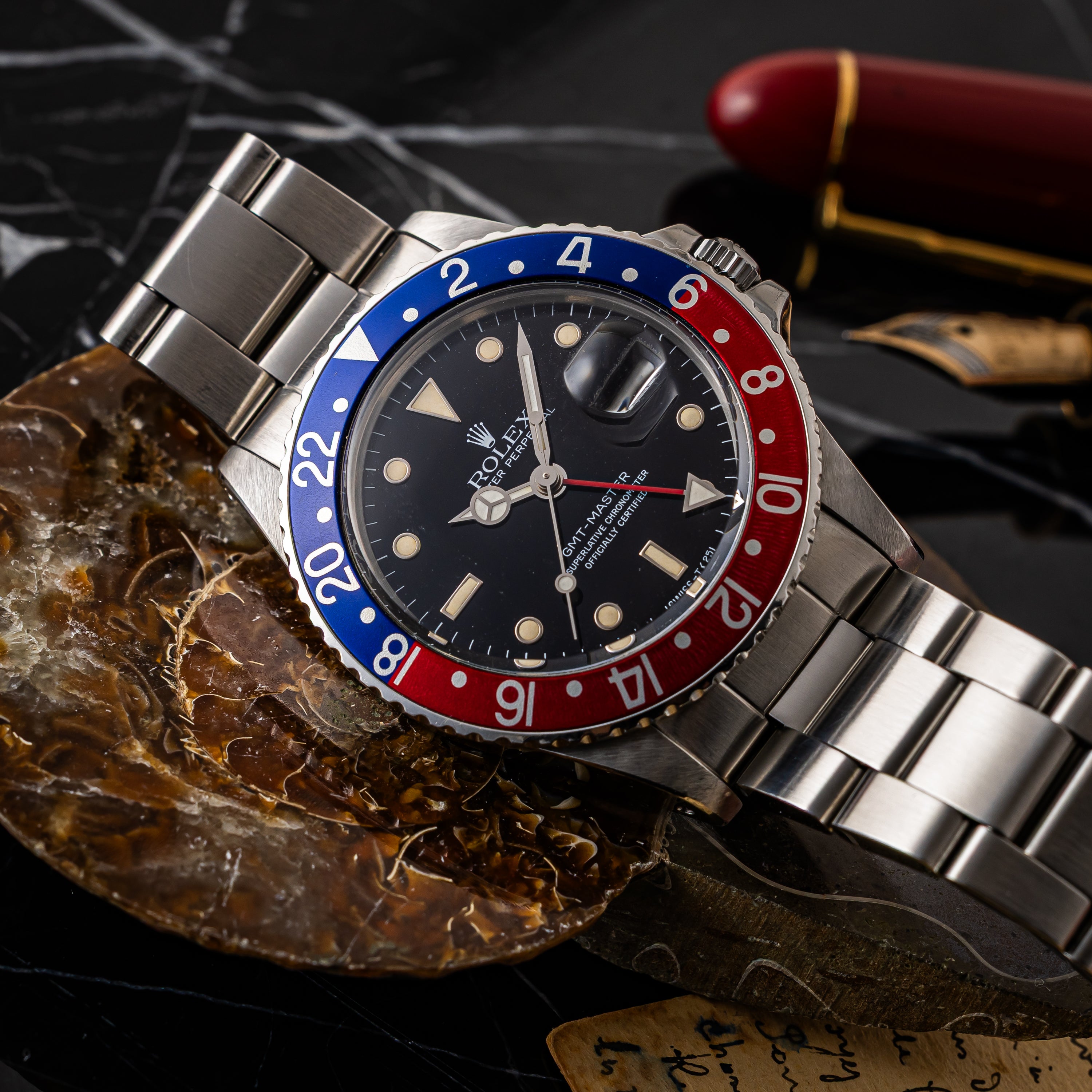 ロレックス 1985年製 GMTマスター Ref.16750 ペプシベゼル ギャラ付き