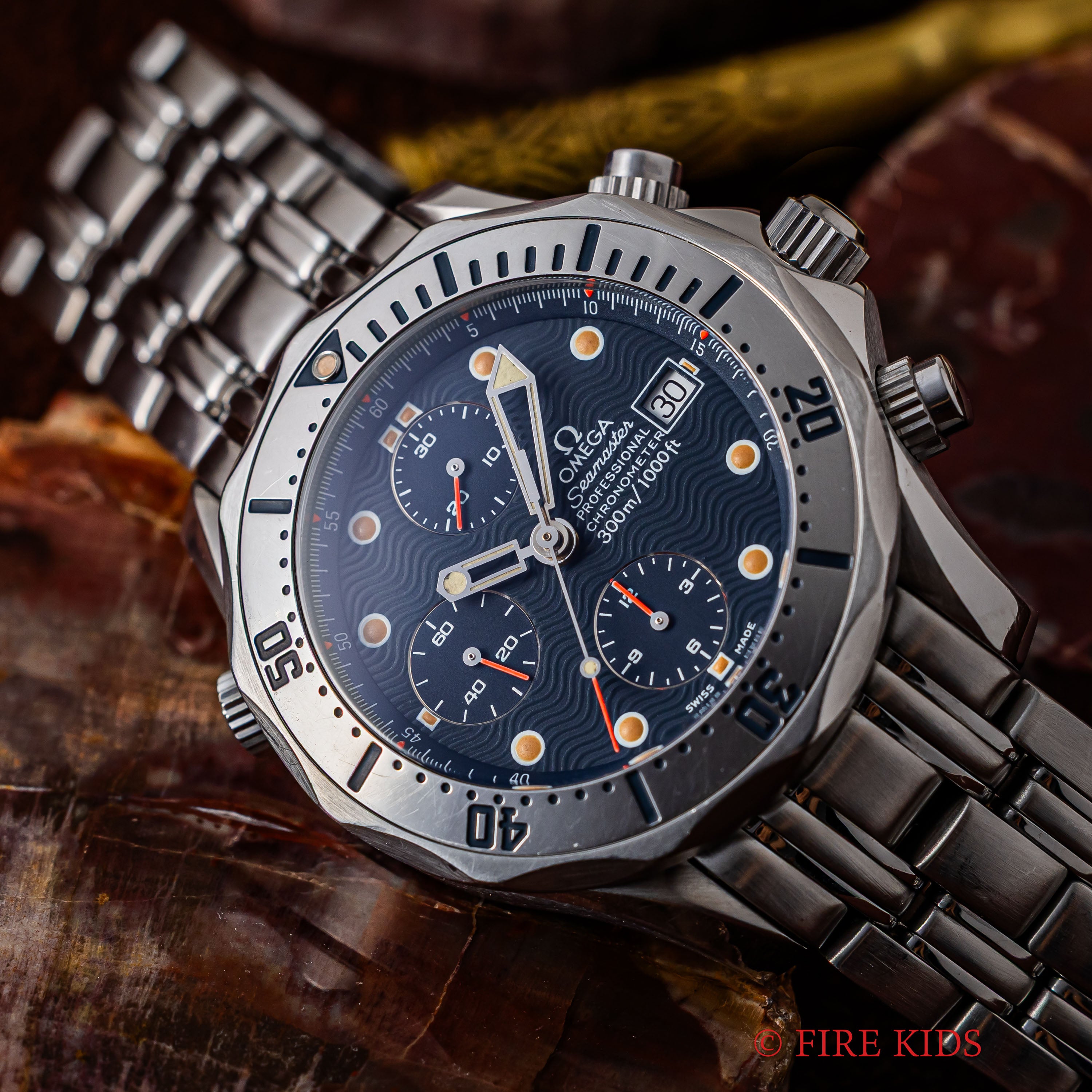 オメガ シーマスタープロフェッショナル 1995年製 300ｍ ダイバークロノグラフ 箱・ギャラ・取説付き