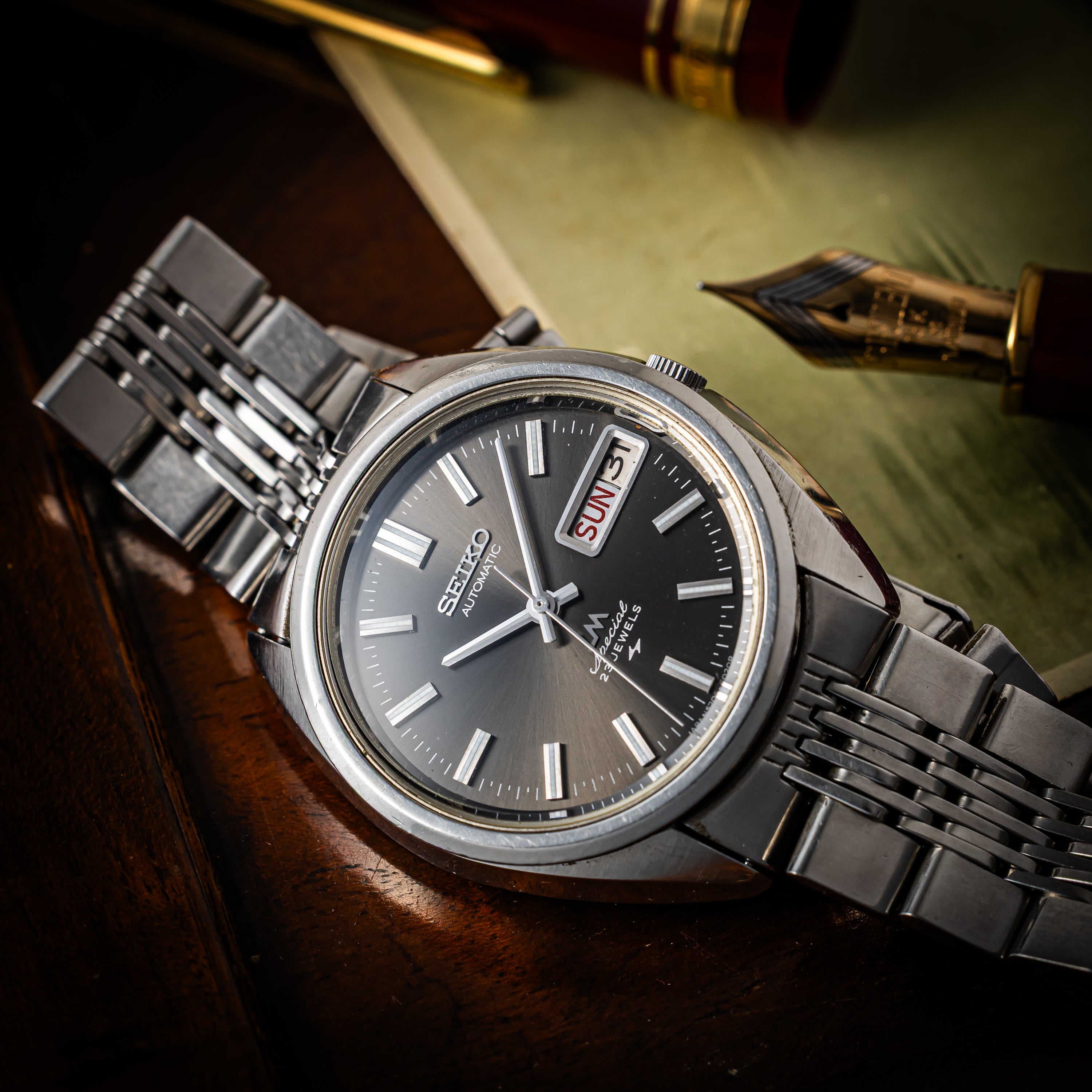 セイコー LM 1971年製 ロードマチック グレーダイヤル デイデイト Ref.5206-6020 純正ブレス