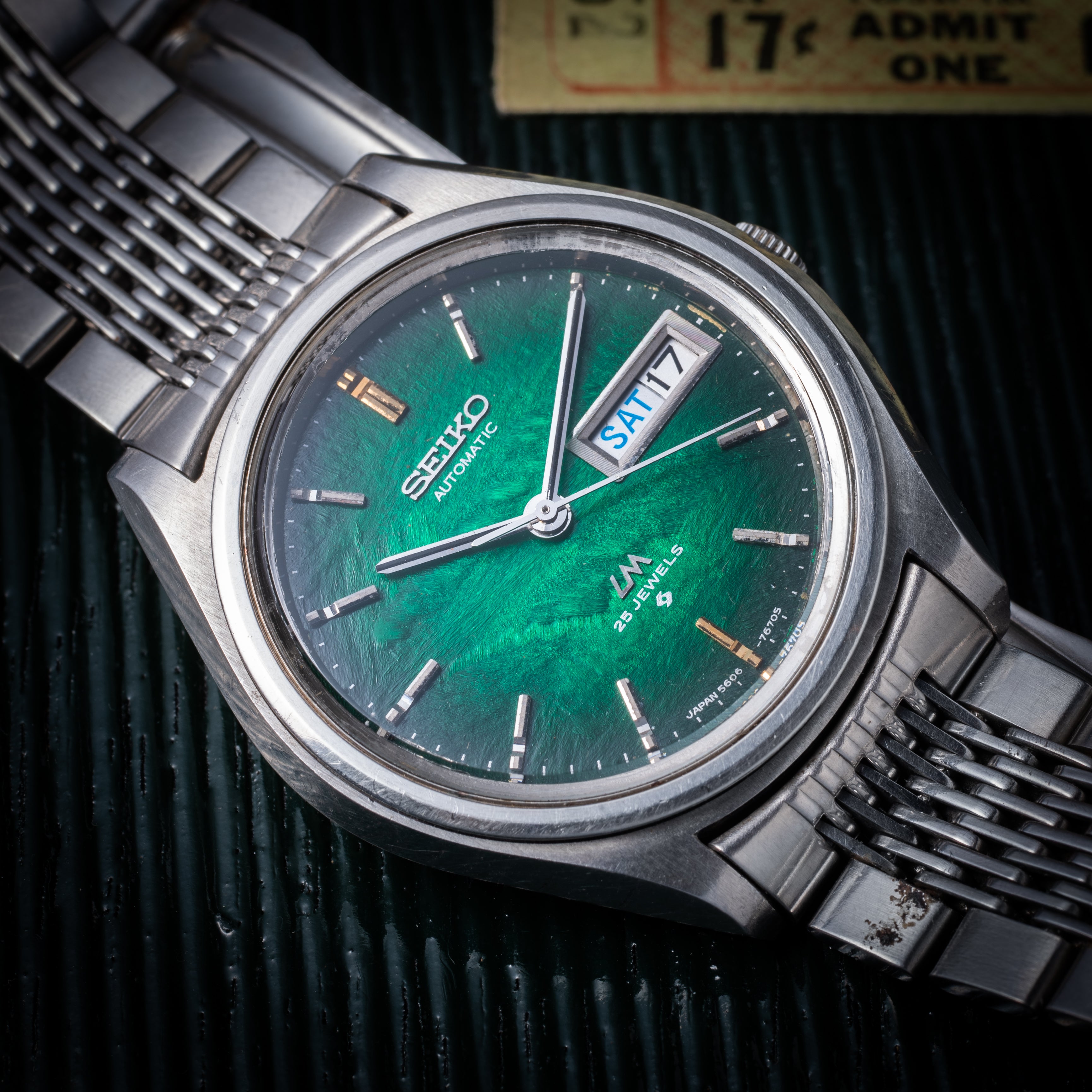 セイコー ロードマチック 1973年製 Ref.5606-7260 グリーングラデーションダイヤル 自動巻 純正ブレス