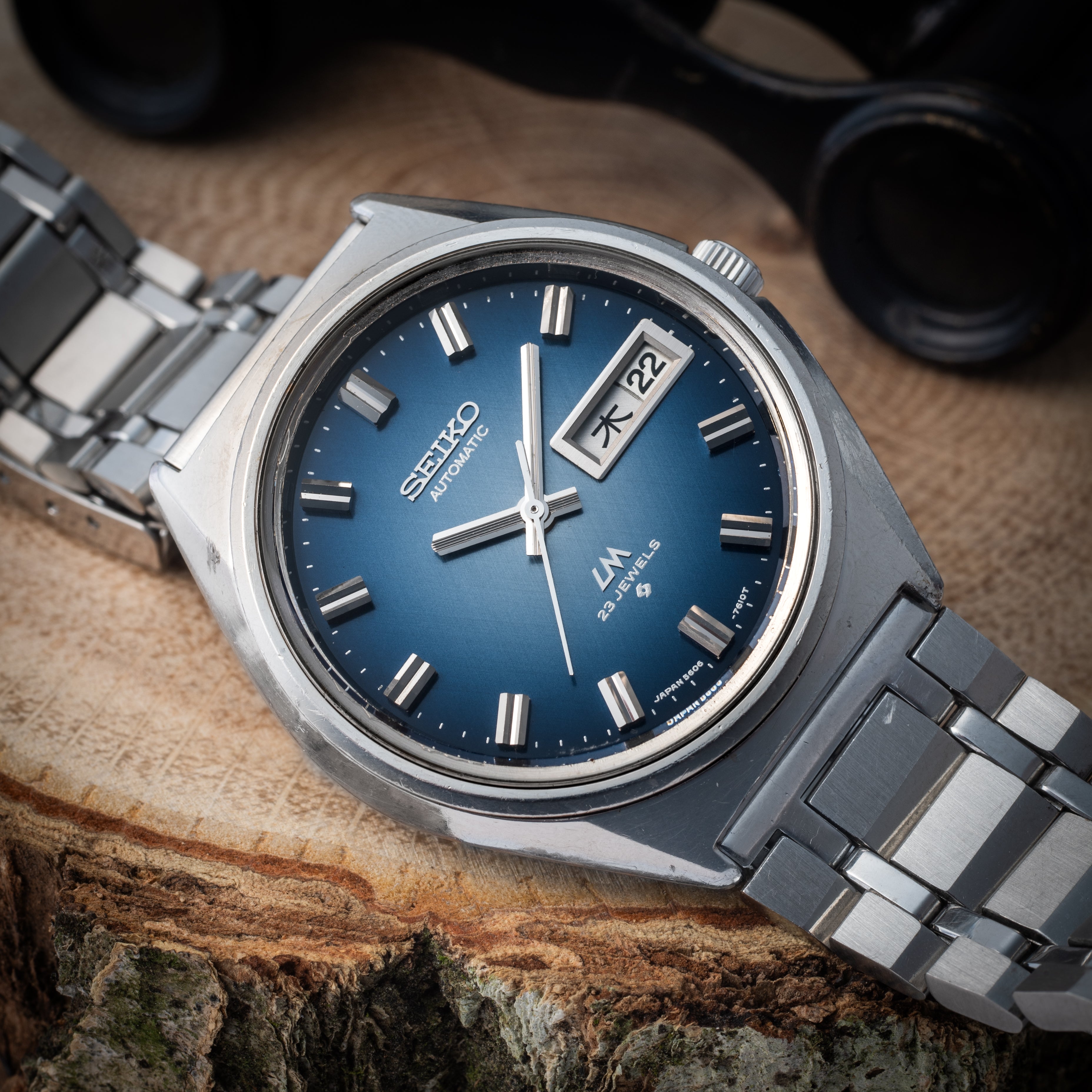 セイコー ロードマチック 1972年製 自動巻き ブルーグラデーションダイヤル  56LM 純正ブレス