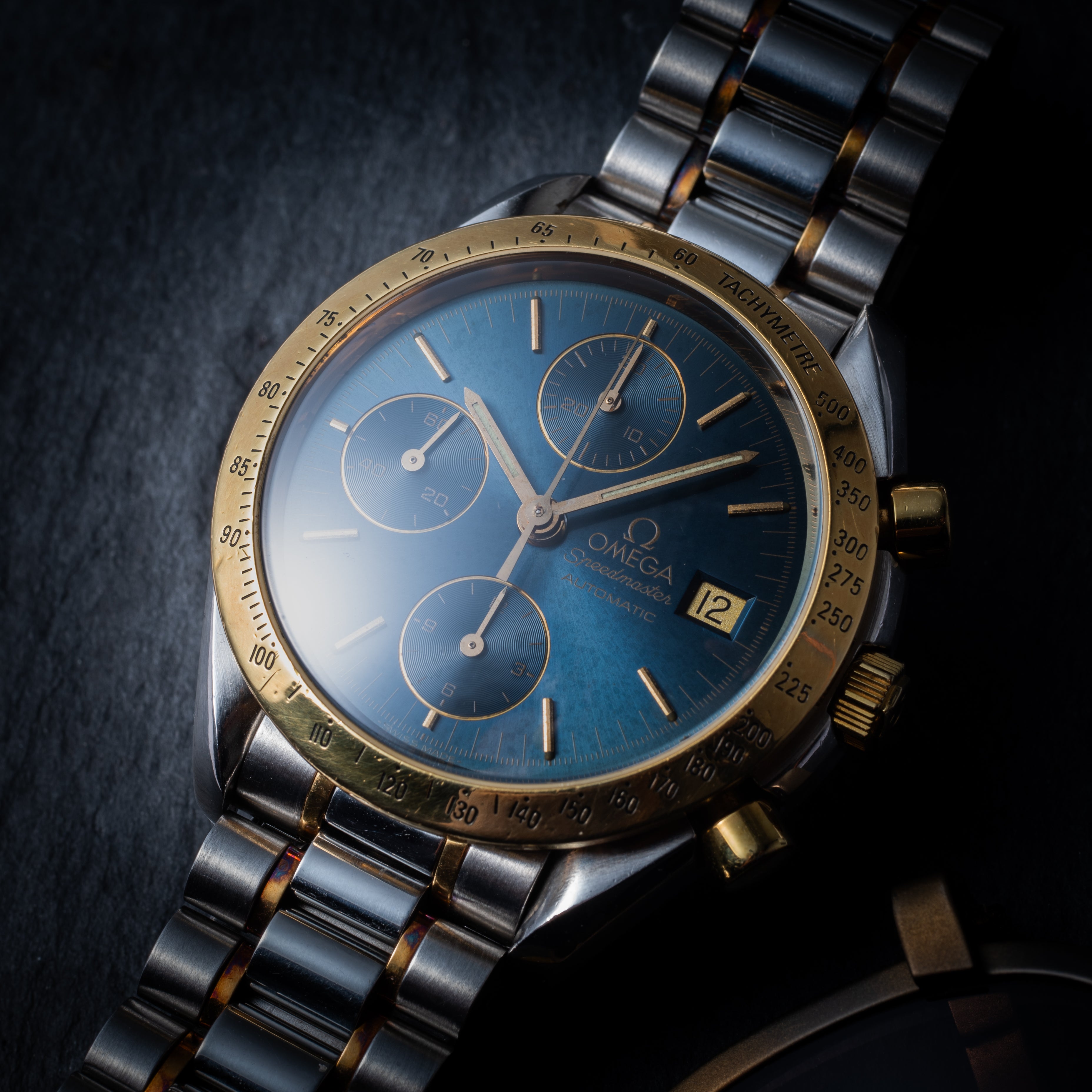 オメガ 1995年製 スピードマスター オートマチック コンビ ブルーダイヤル