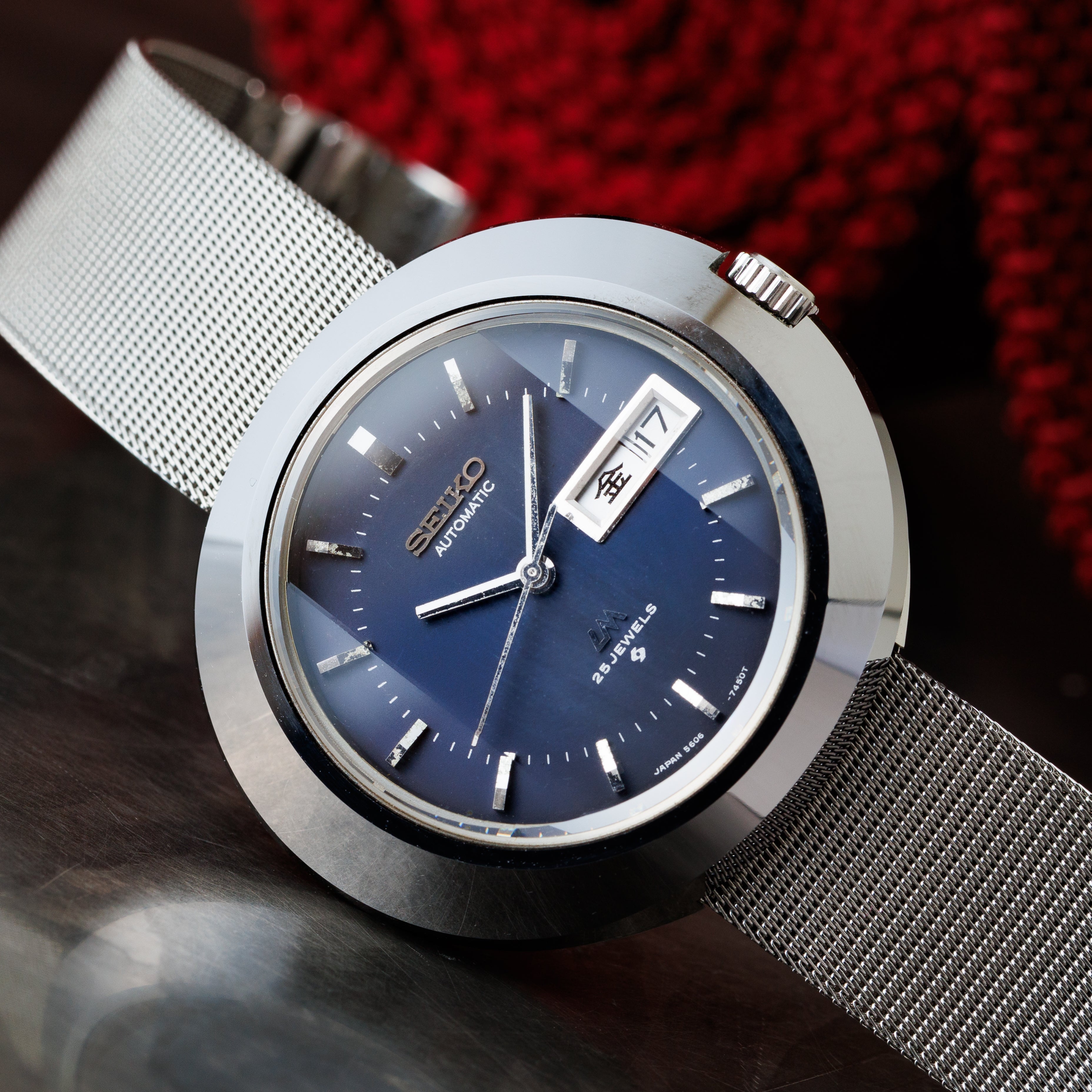 セイコー LM 1971年製 グレーダイヤル 超硬ケース Ref.5606-7200 純正ブレス 自動巻き