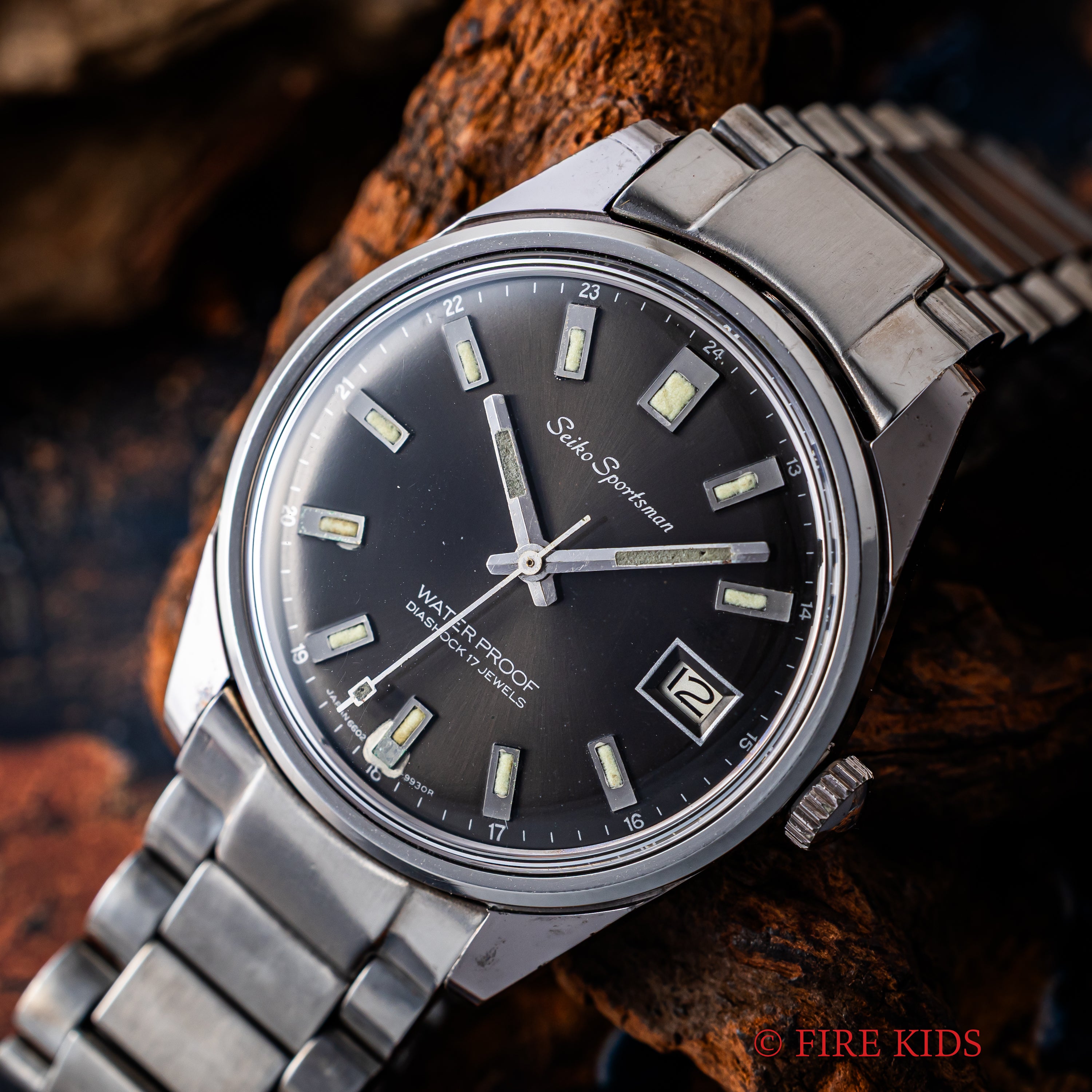 セイコー スポーツマン グレーダイヤル 1967年製 タツノオトシゴ 純正ブレス付き