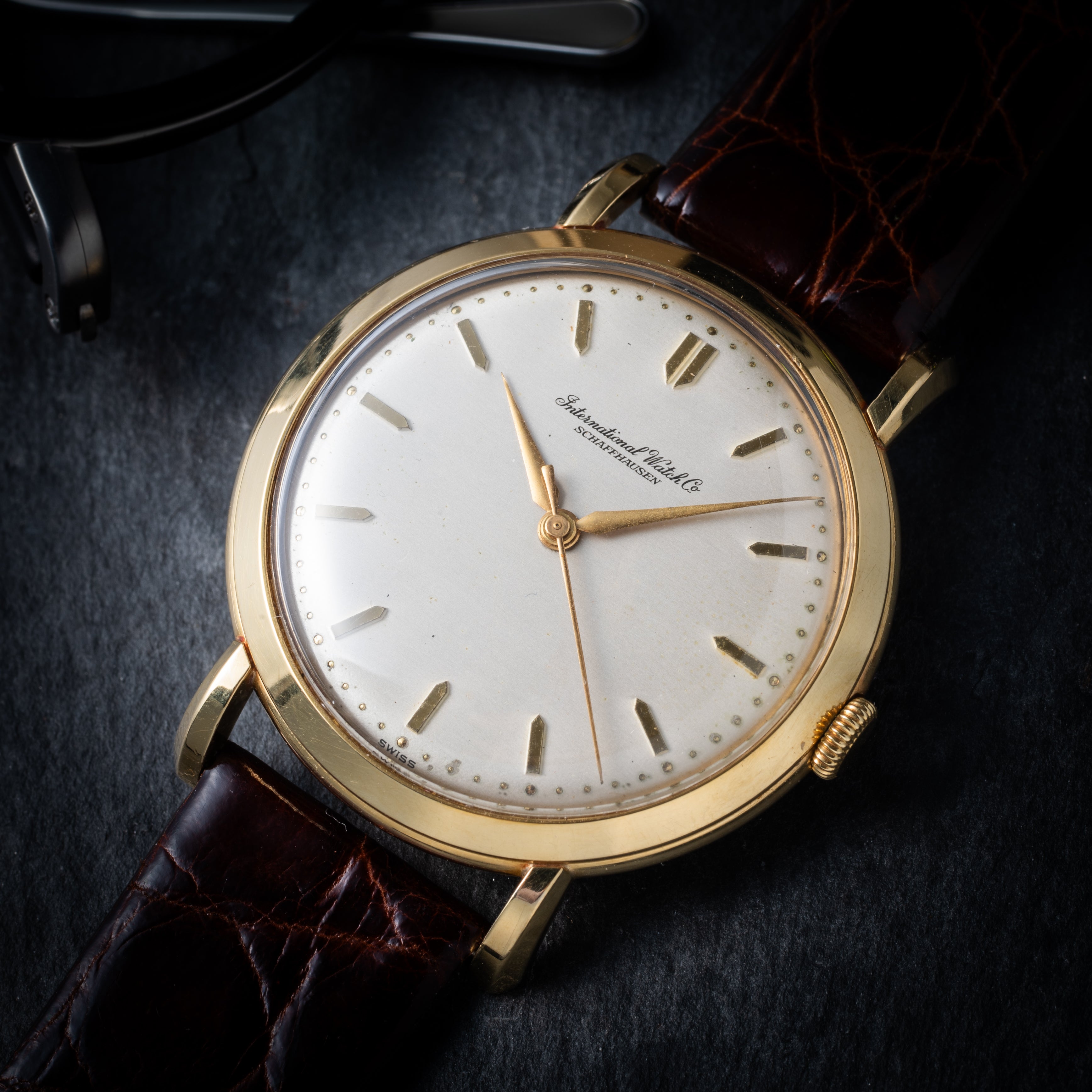 IWC ラウンドケース 18金無垢 手巻き 1955年製  Cal.89