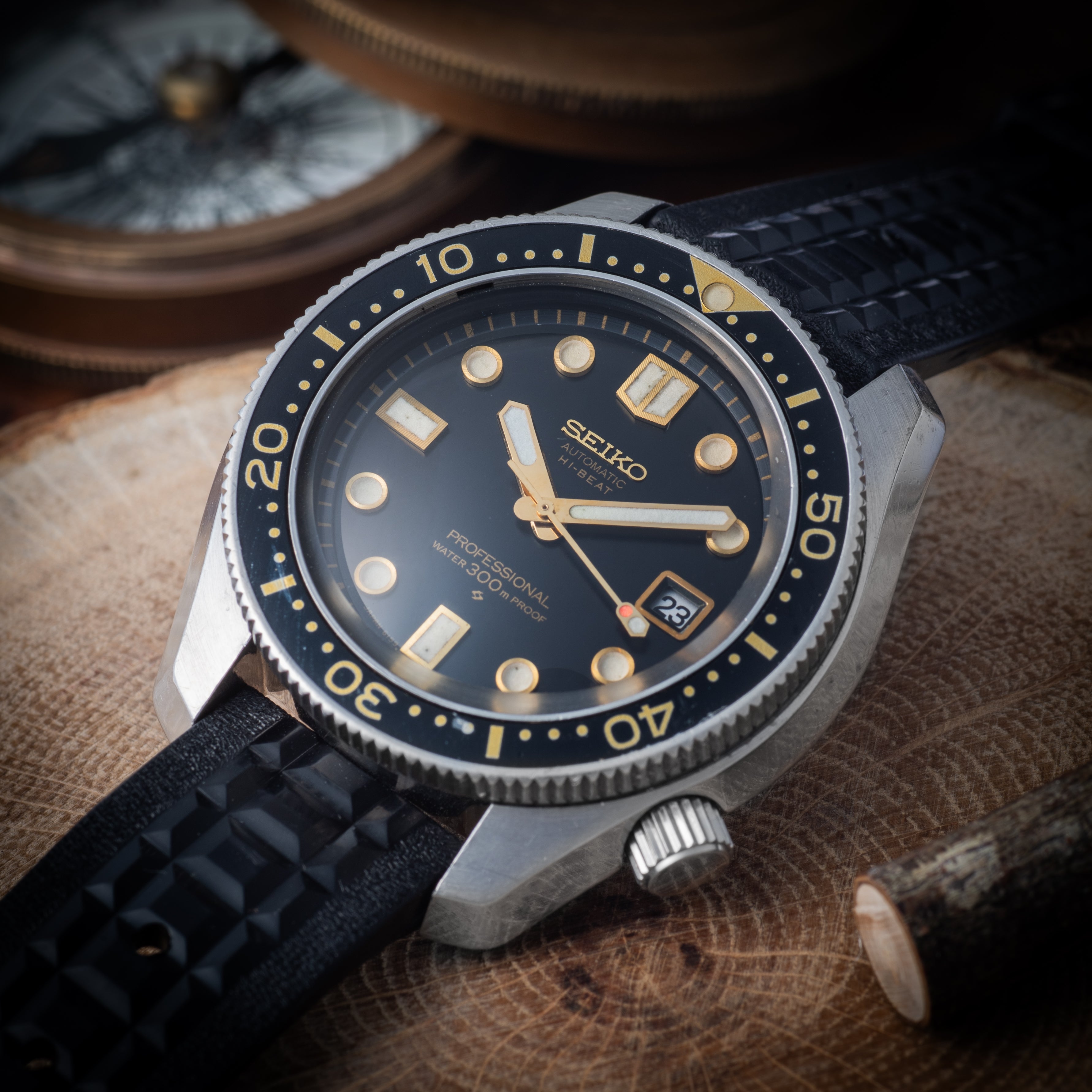 セイコー 1968年製 プロフェッショナルダイバー300ｍ カウントダウンベゼル Ref.6159-7000 オリジナルベルト+純正尾錠付き