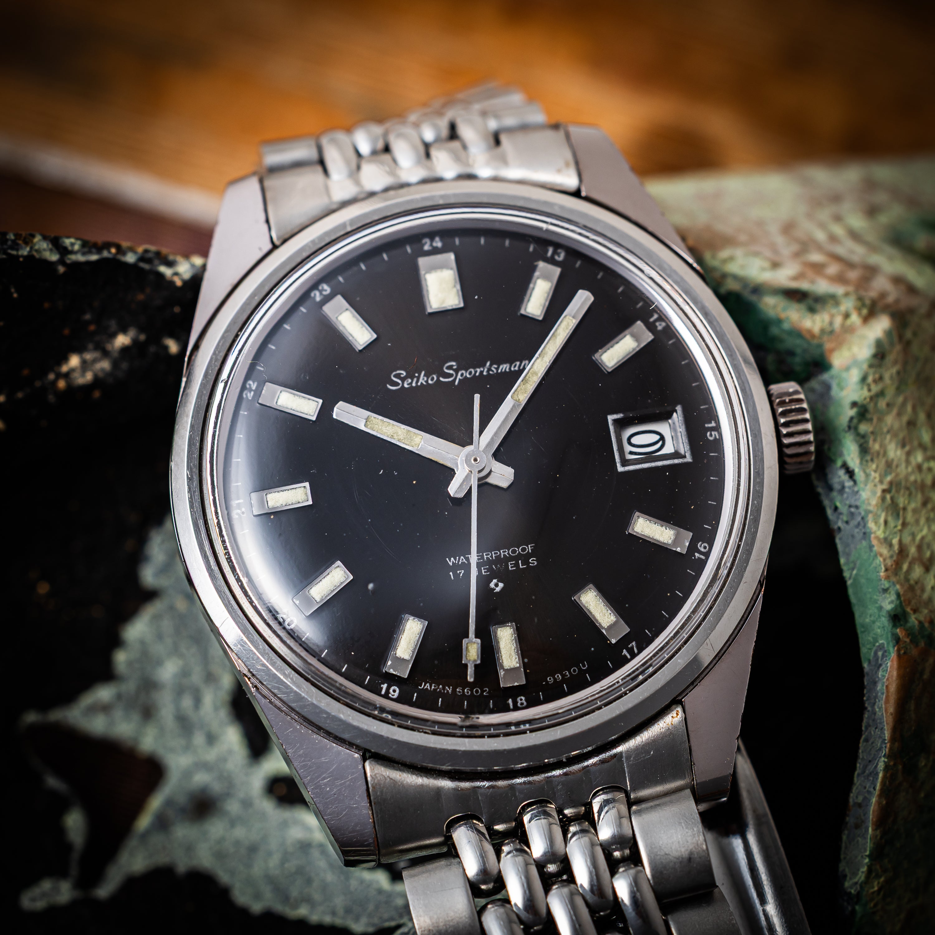 セイコー スポーツマン ブラックミラー文字盤 手巻き Ref.6602-9982  Cal.6602B 1969年製
