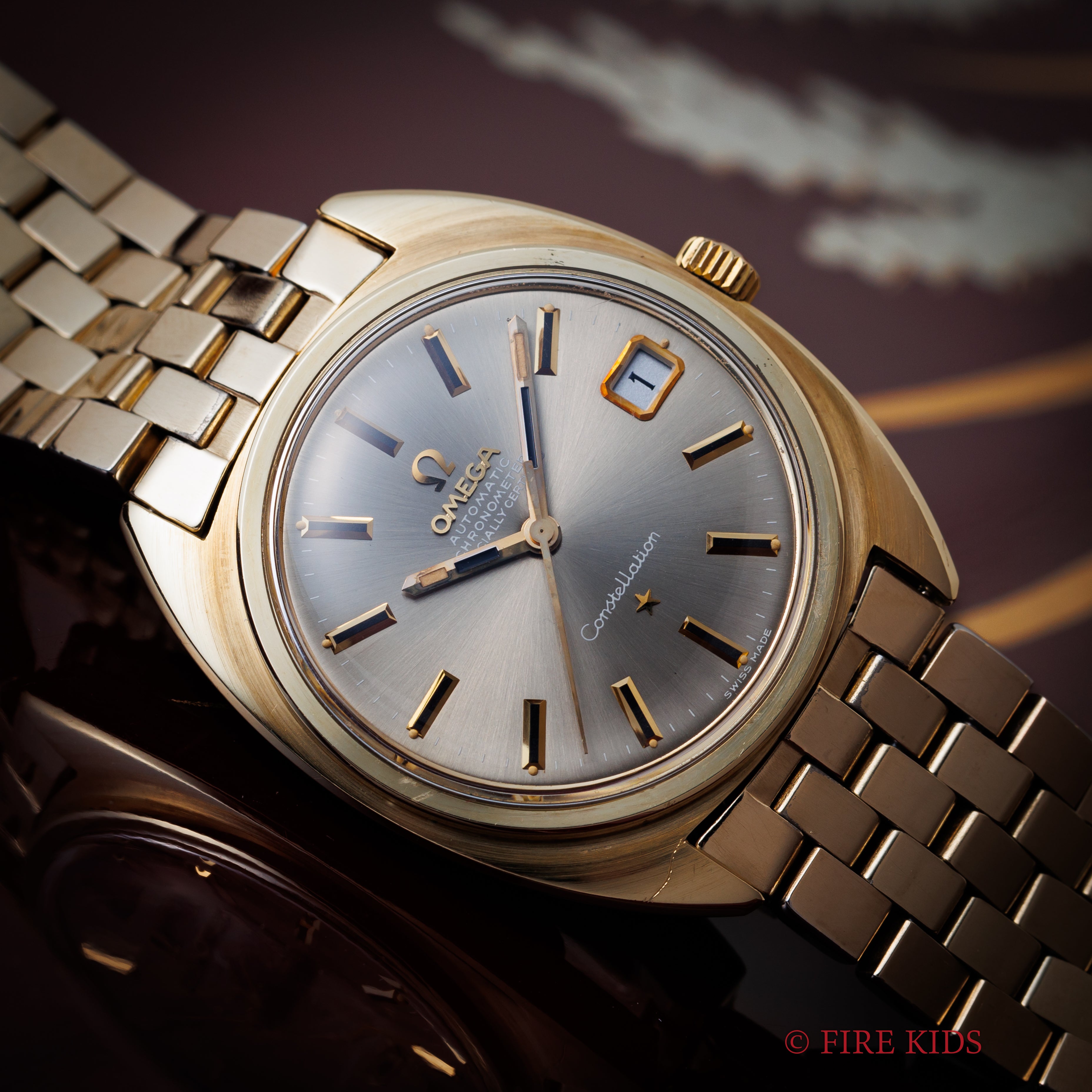 オメガ コンステレーション 金張り 1969年製 ジェンタデザイン Ref.CD168.017SP 純正ブレスレット