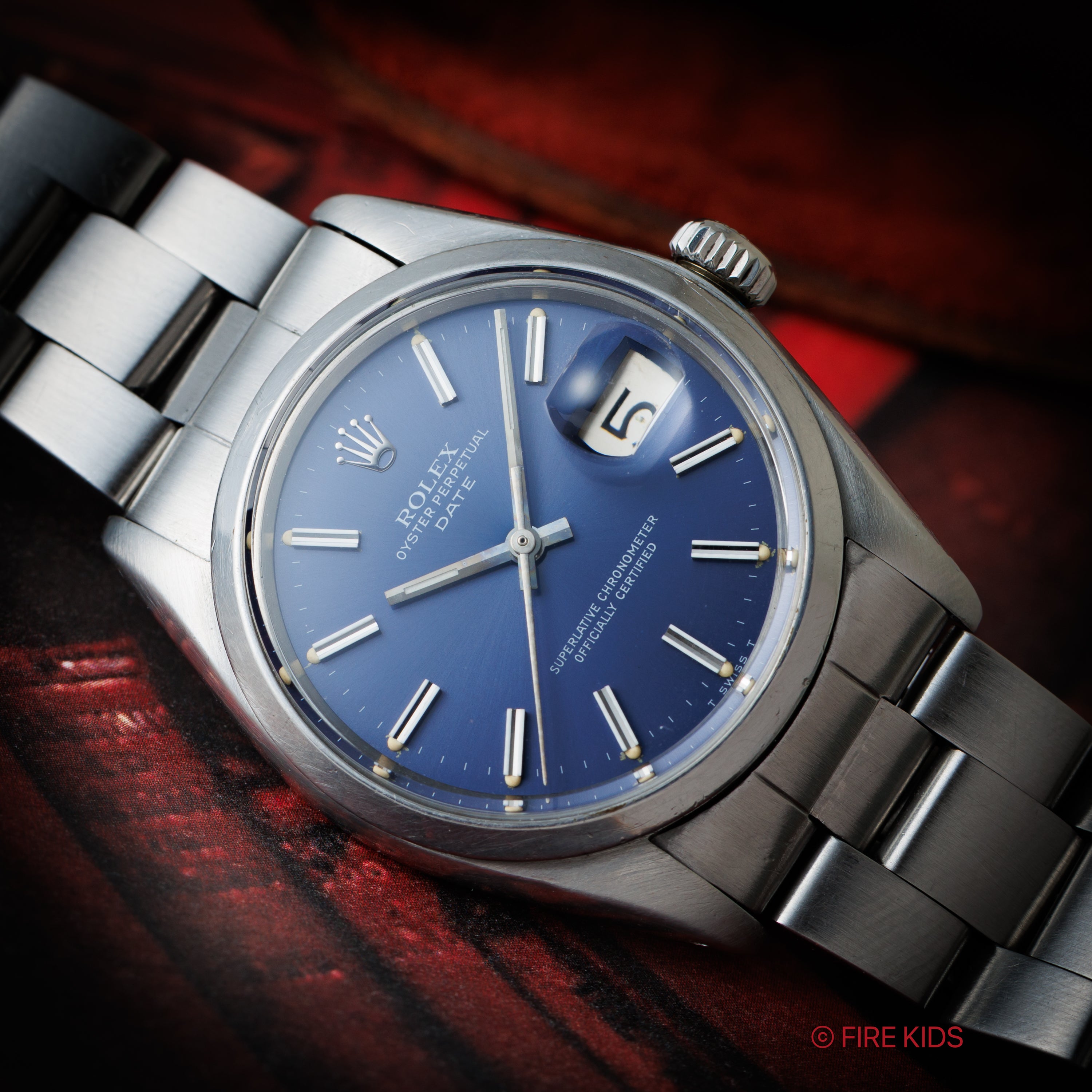 ロレックス オイスターパーペチュアルデイト ブルーダイアル 自動巻き 1974年製 Ref.1500 Cal.1570