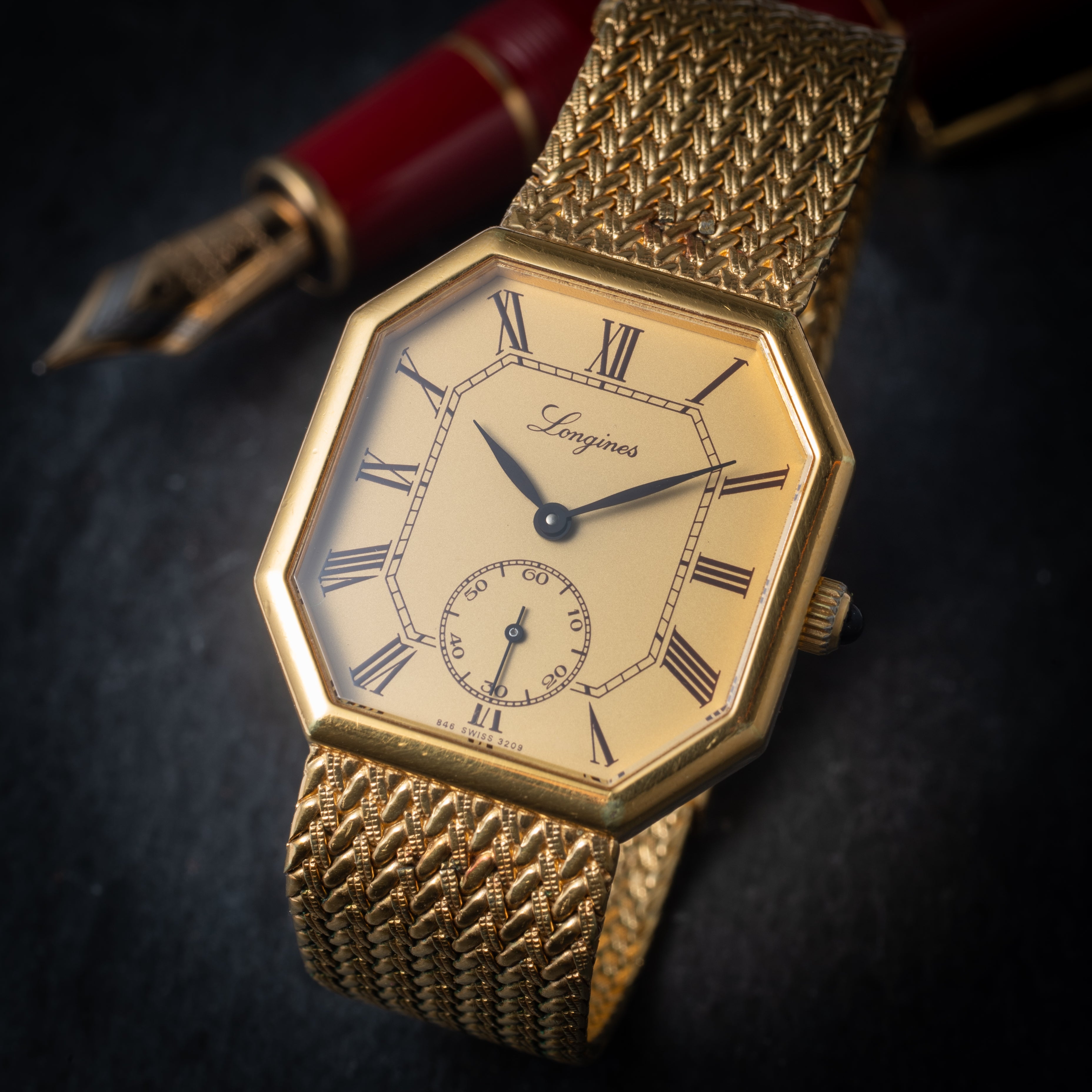 ロンジン オクタゴンケース 1969年製 GP/ステンバック ローマンダイヤル スモールセコンド 手巻き