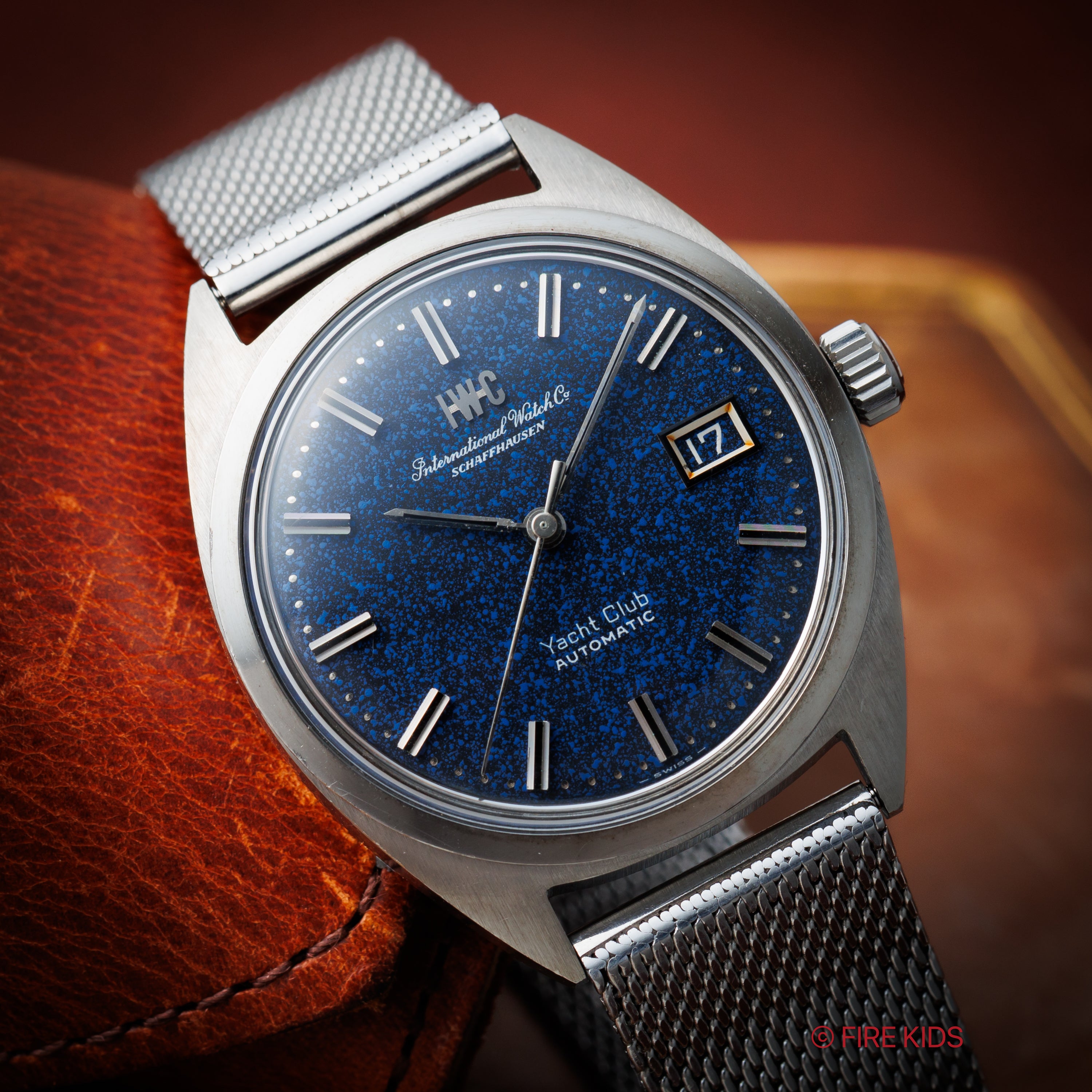 IWC ヨットクラブ ブルーマーブル 1969年製 ペラトン式自動巻 純正メッシュブレス