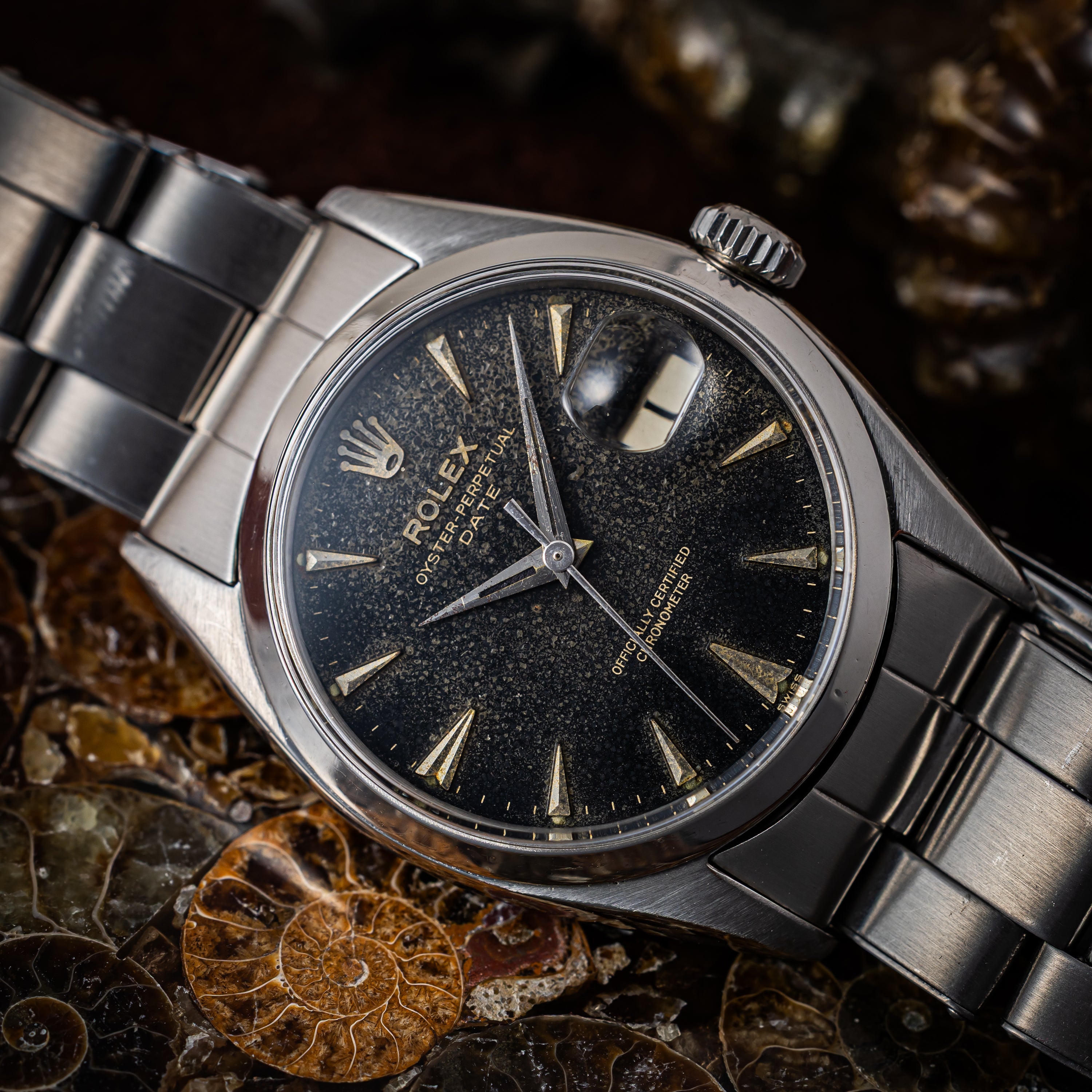 ロレックス オイスターパーペチュアルデイト Ref.6534 ギルトダイヤル 1959年製 自動巻 Cal. 1030 純正リベットブレス