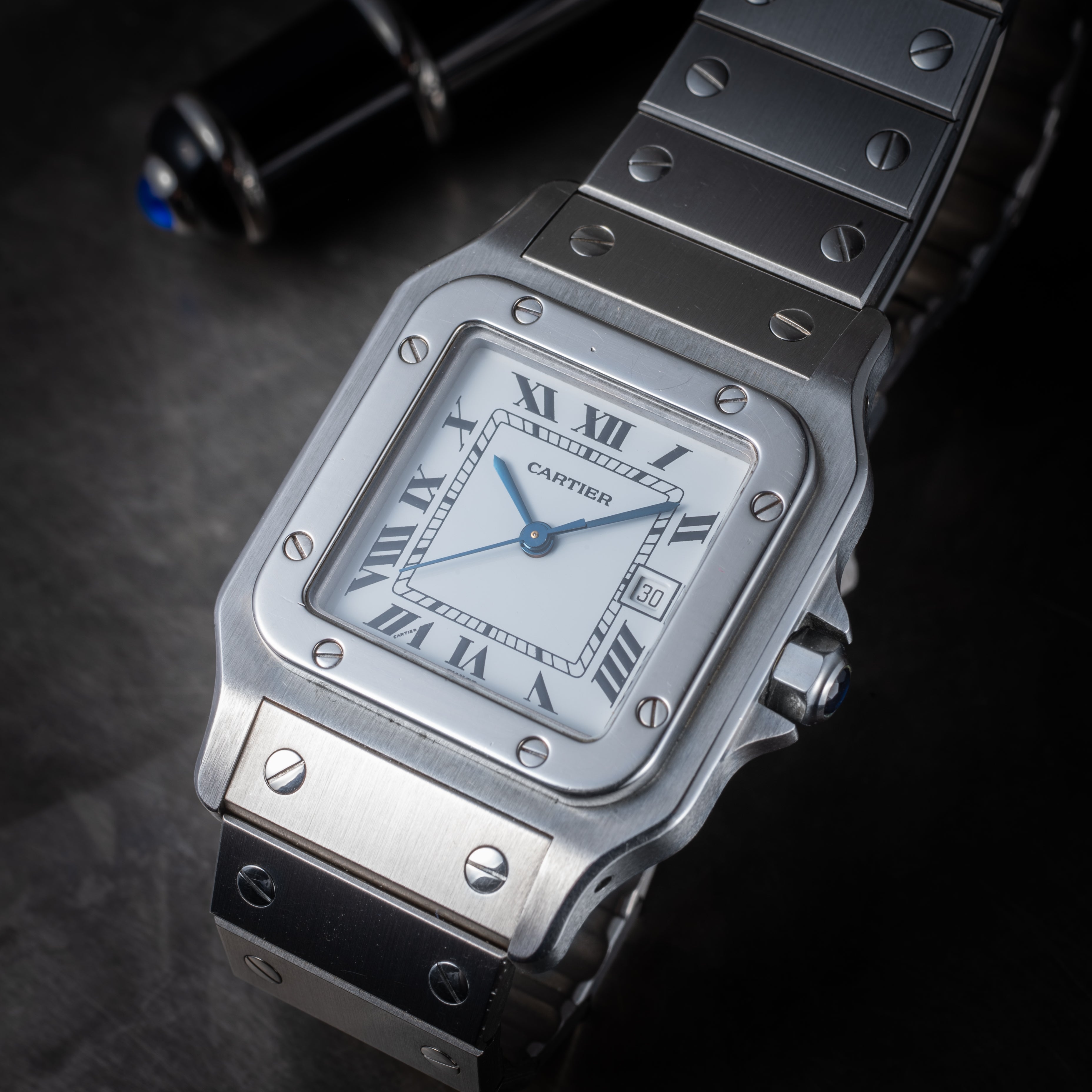 カルティエ サントス LMサイズ 1980年代製 Ref.2960 ステンレスケース 自動巻き 箱・ギャラ付き