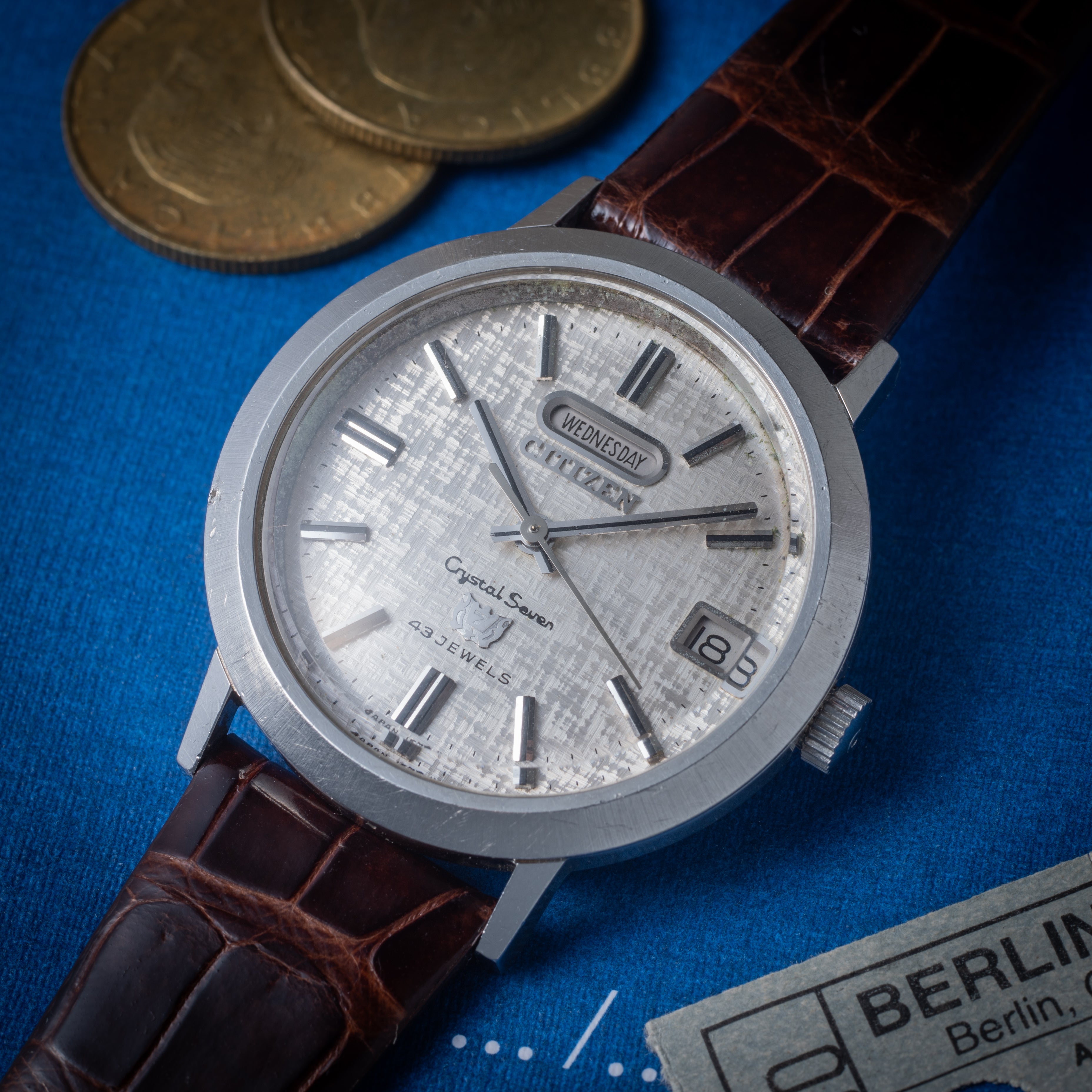 シチズン クリスタル7 43石 1968年製  自動巻 絹目ダイヤル