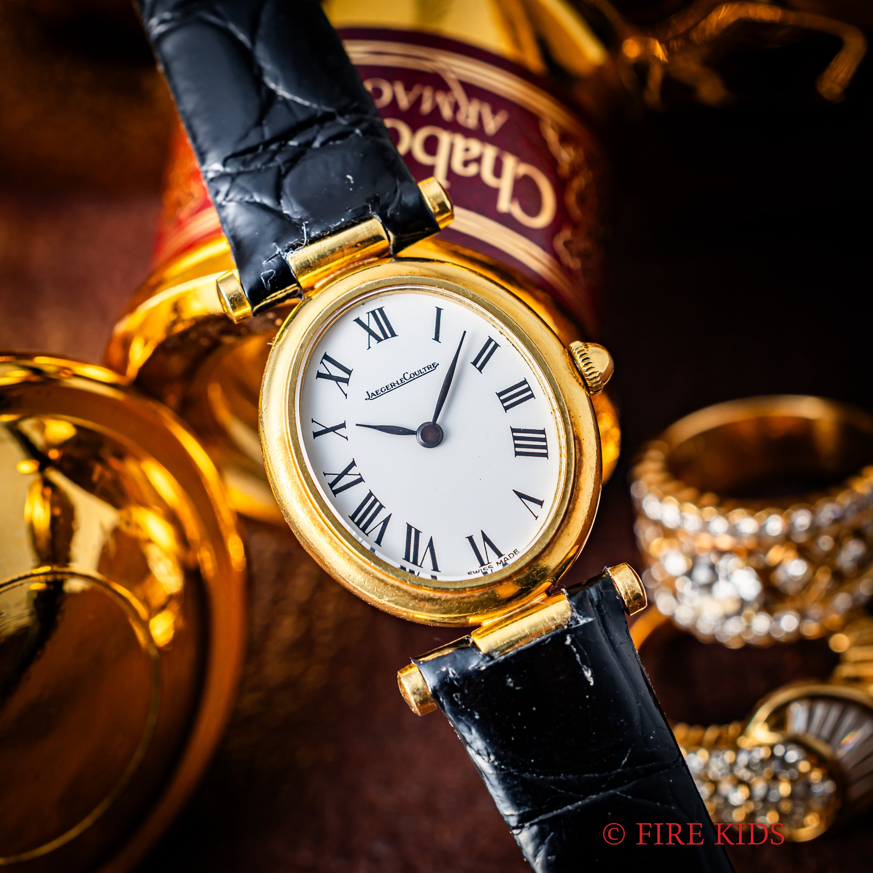 ジャガールクルト レディース オーバル型 ホワイトローマン 18金無垢 1970年代製 Ref.9218.21 手巻き