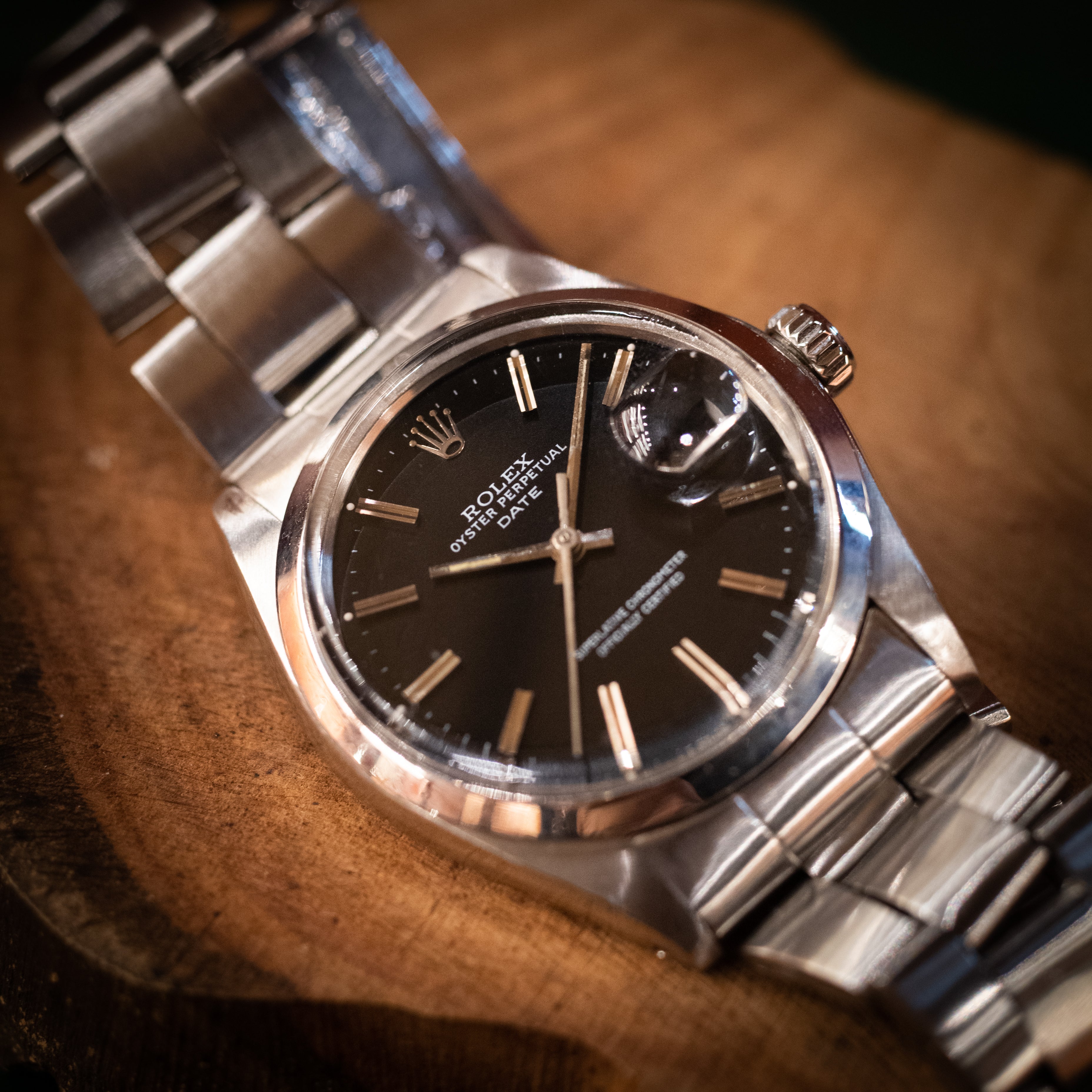 ロレックス 1977年製 オイスターパーペチュアルデイト Ref.1500 ブラックダイヤル