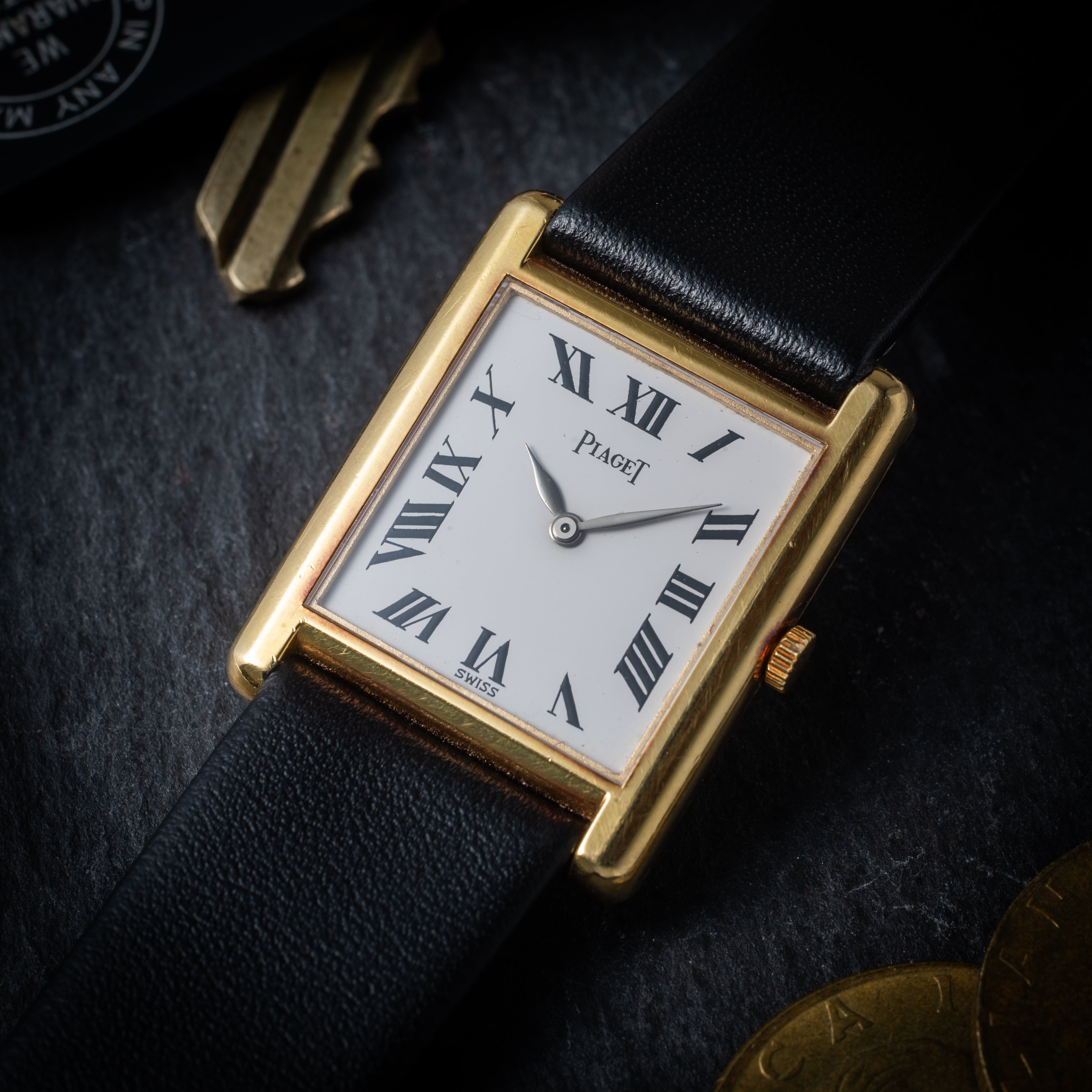ピアジェ  18金無垢タンクウォッチ 金無垢尾錠 1980年代製 手巻き Cal.9P2