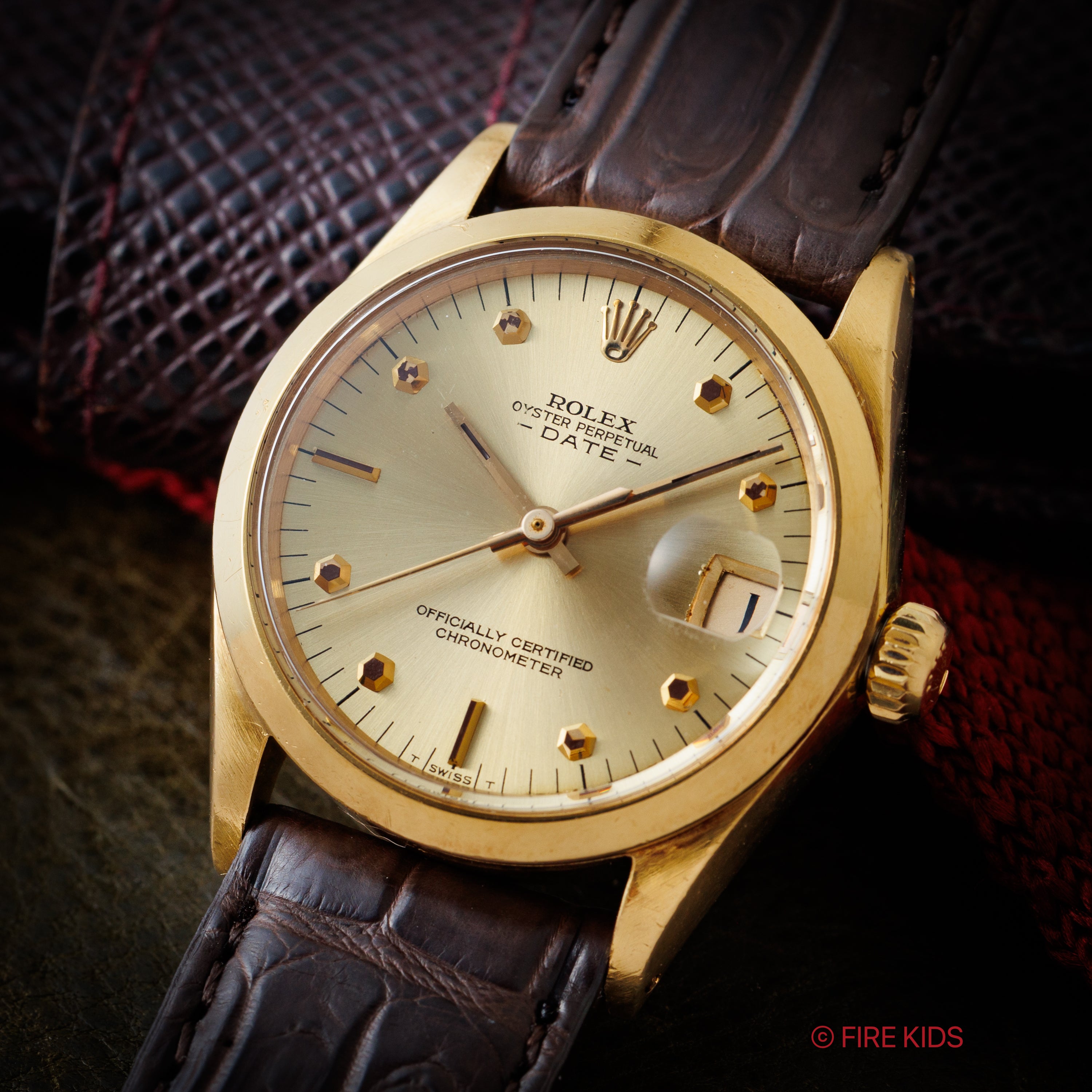 ロレックス オイスターパーペチュアルデイト 18金無垢イエローゴールド 1964年製 Ref.6624