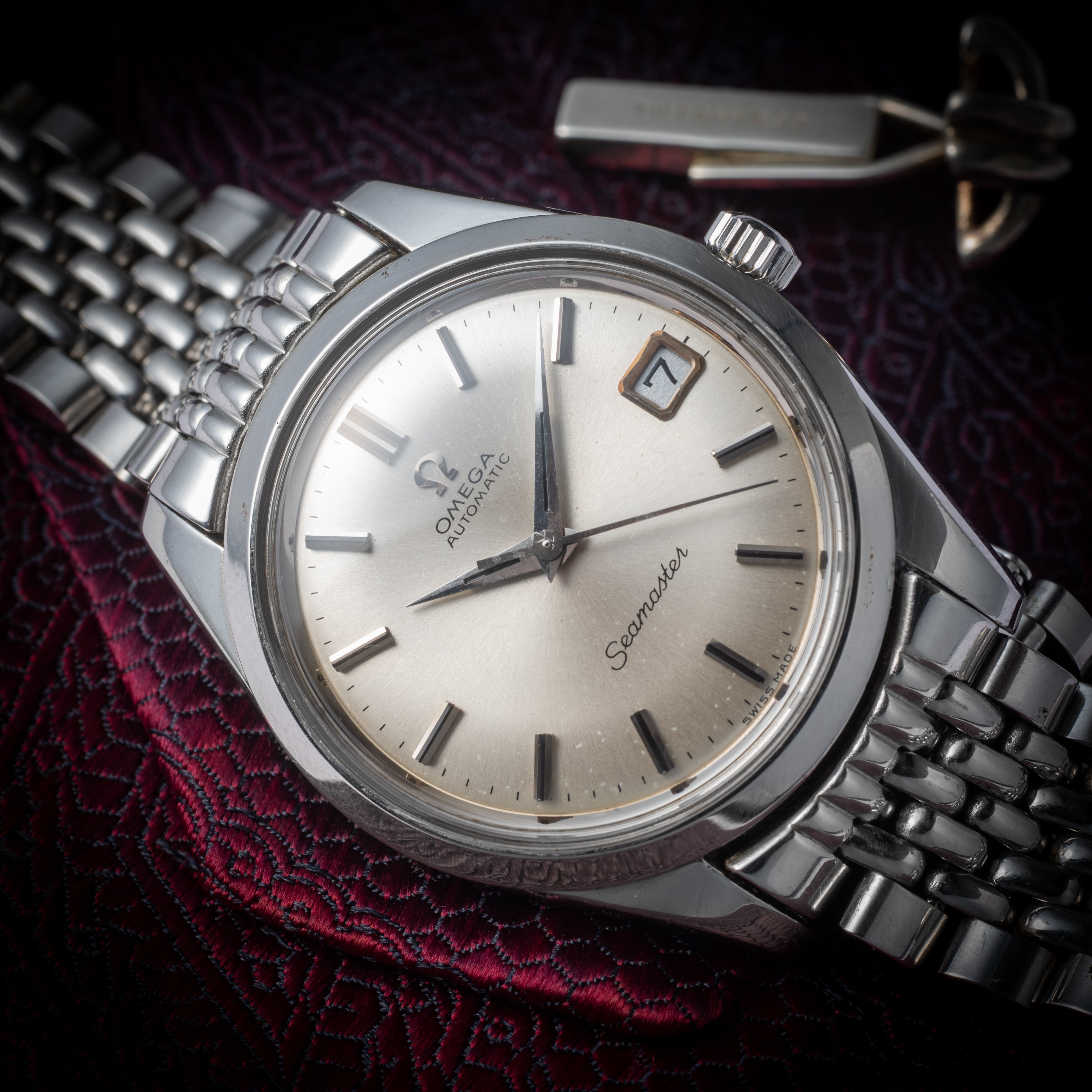 オメガ シーマスター 自動巻き 1968年製 Ref.166.010 シルバーダイヤル 純正ライスブレス