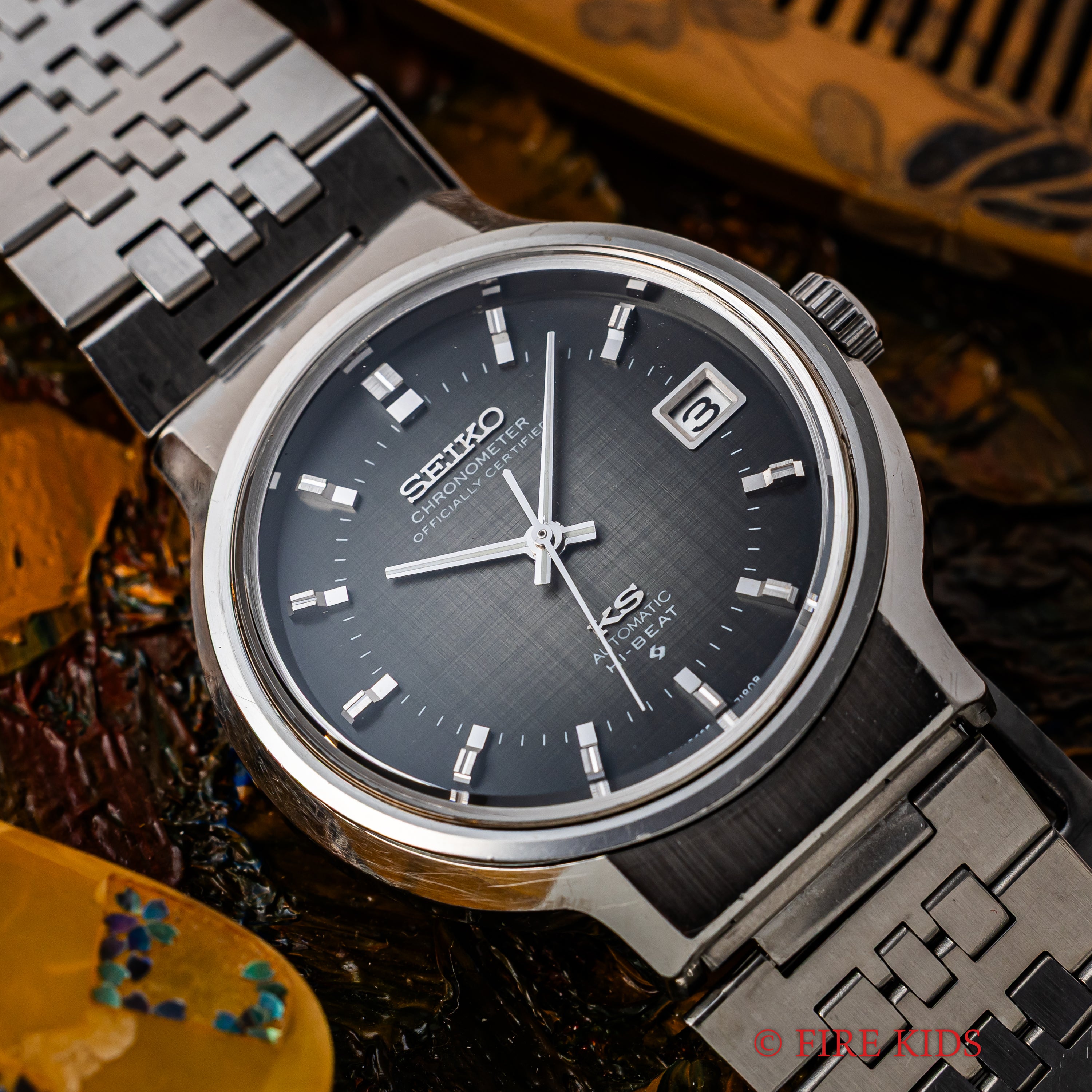 キングセイコー 1972年製 ハイビート自動巻 Ref.5625-7170 56KS グレーグラデーションダイヤル 社外ブレス