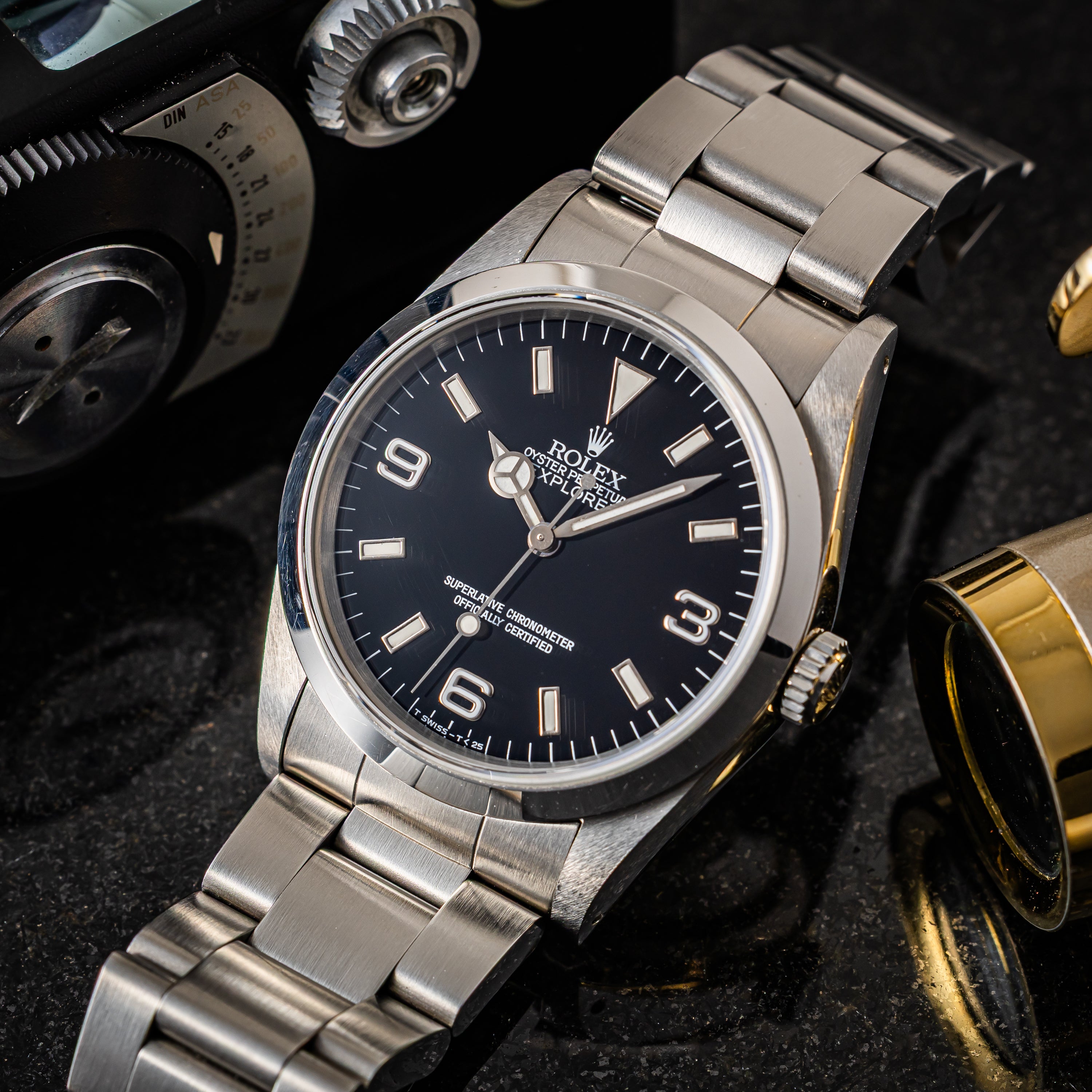 ロレックス 1991年製 エクスプローラーI Ref.14270 シングルバックル 保証書請求カード 箱付き