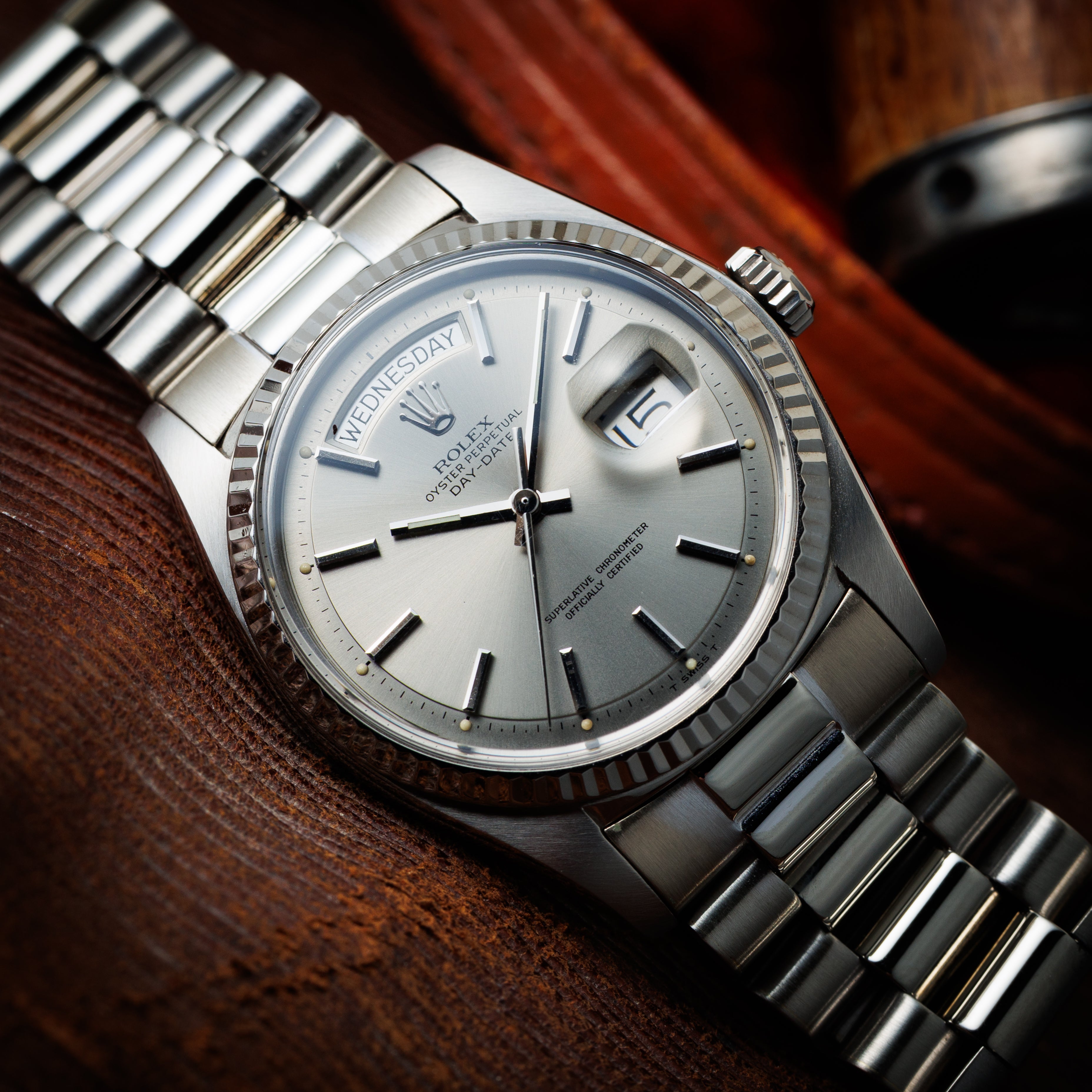 ロレックス 18金無垢ホワイトゴールドデイデイト 1972年製 Ref.1803  純正スイスブレス