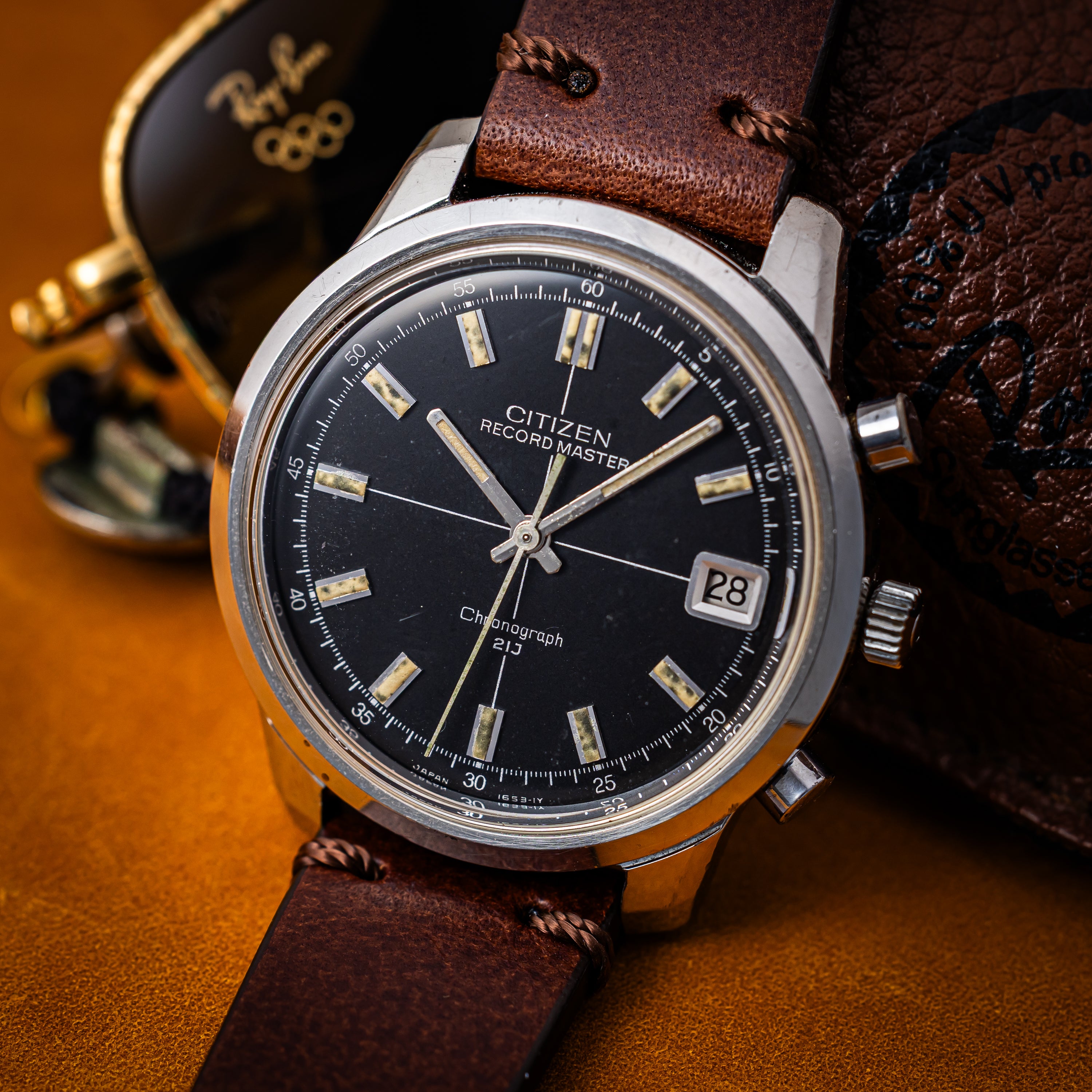 シチズン レコードマスター 1968年製 フライバック クロノグラフ ブラックダイヤル