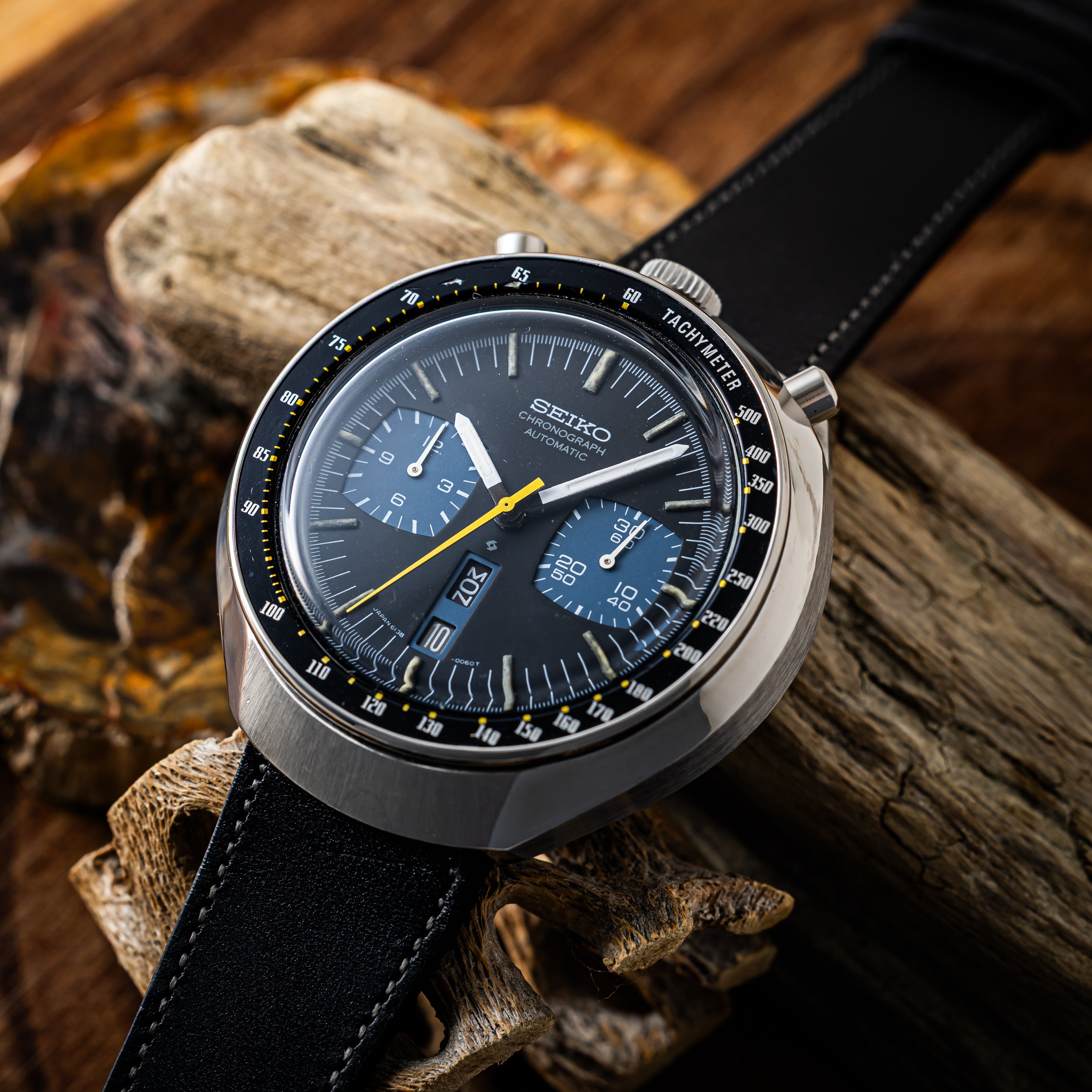 セイコー 自動巻き クロノグラフ 黒馬 1976年製 ブルヘッド Ref.6138-0040