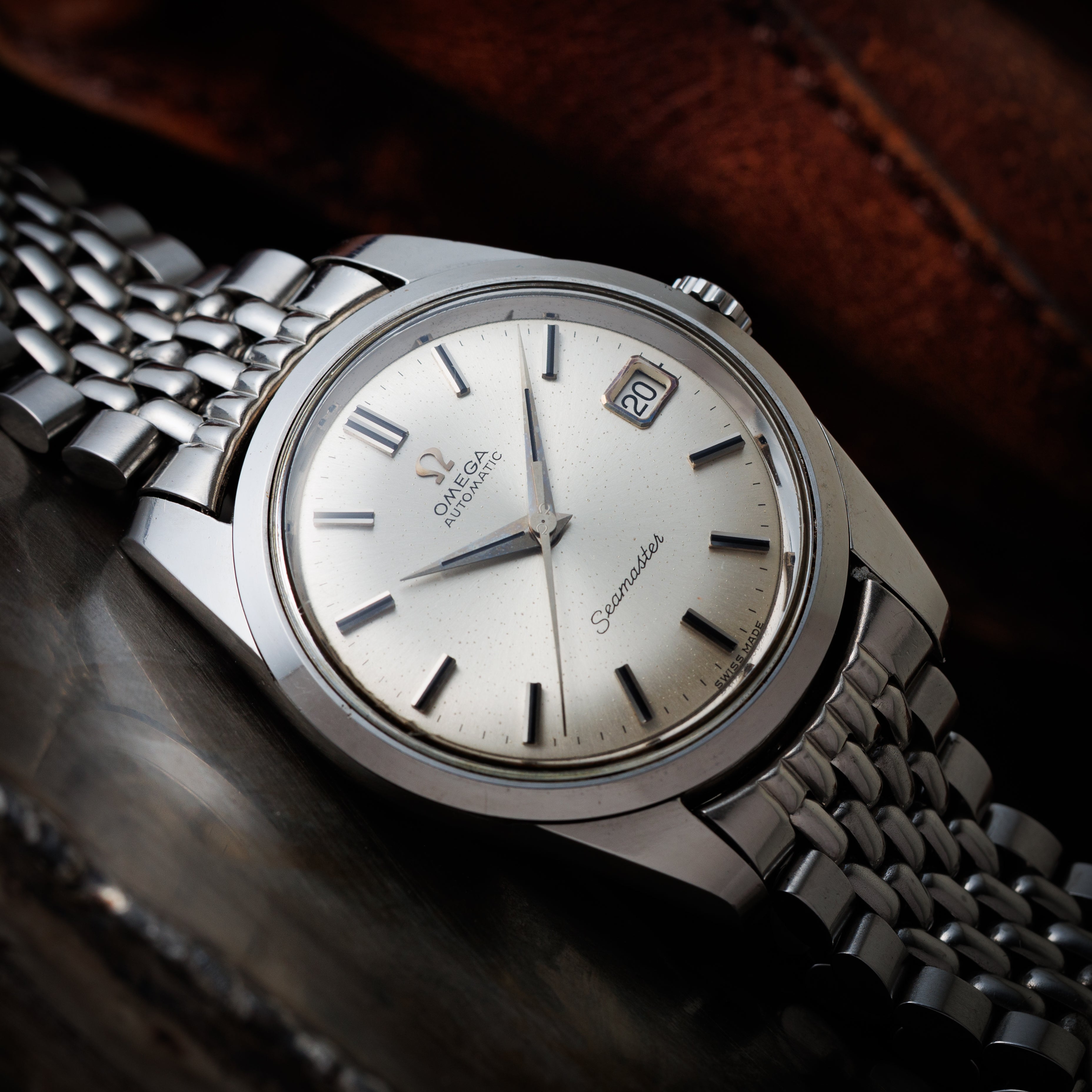 オメガ シーマスター 1963年製 Ref.166010 シルバーダイヤル 純正ライスブレス