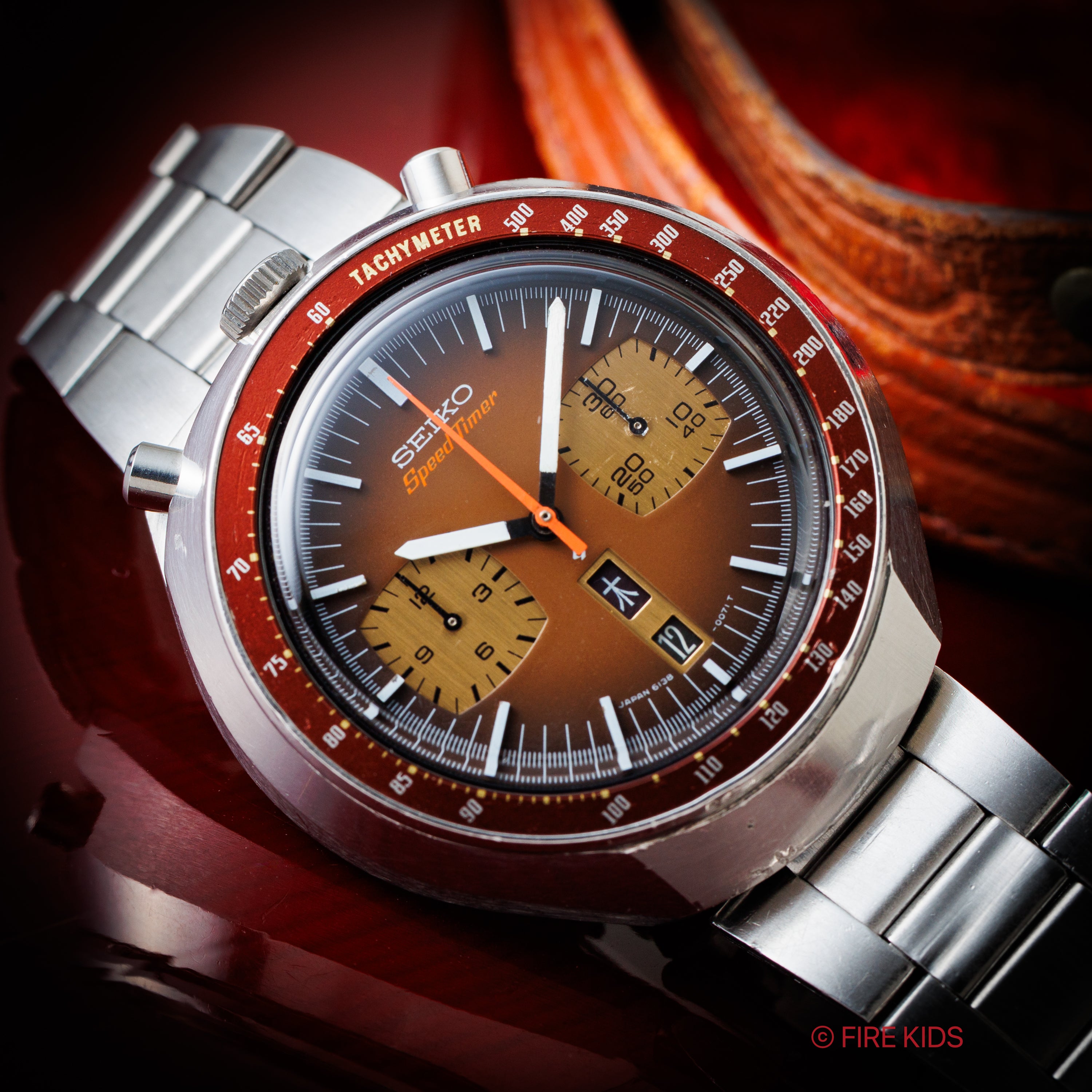 セイコー 1976年製 茶馬 Ref.6138-0040 5スポーツ スピードタイマー 純正ステンレスブレス