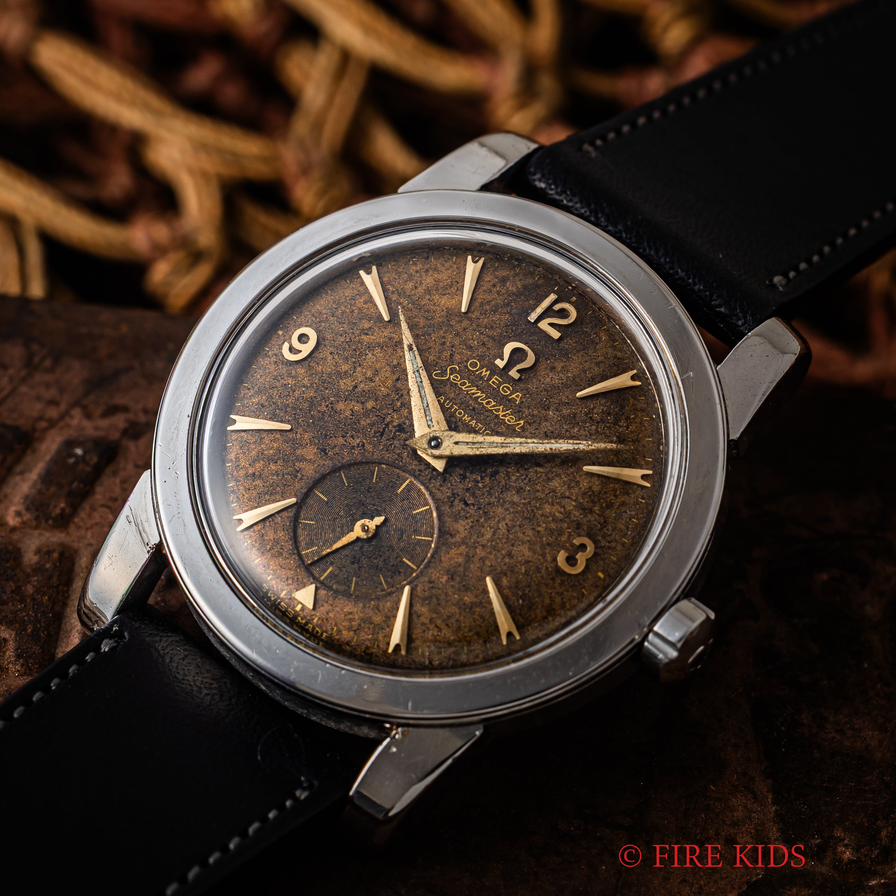 オメガ シーマスター スモセコ ギルトダイヤル ブラウンチェンジ 1947年製 Ref.2576-6 Cal.342 バンパー式オートマチック