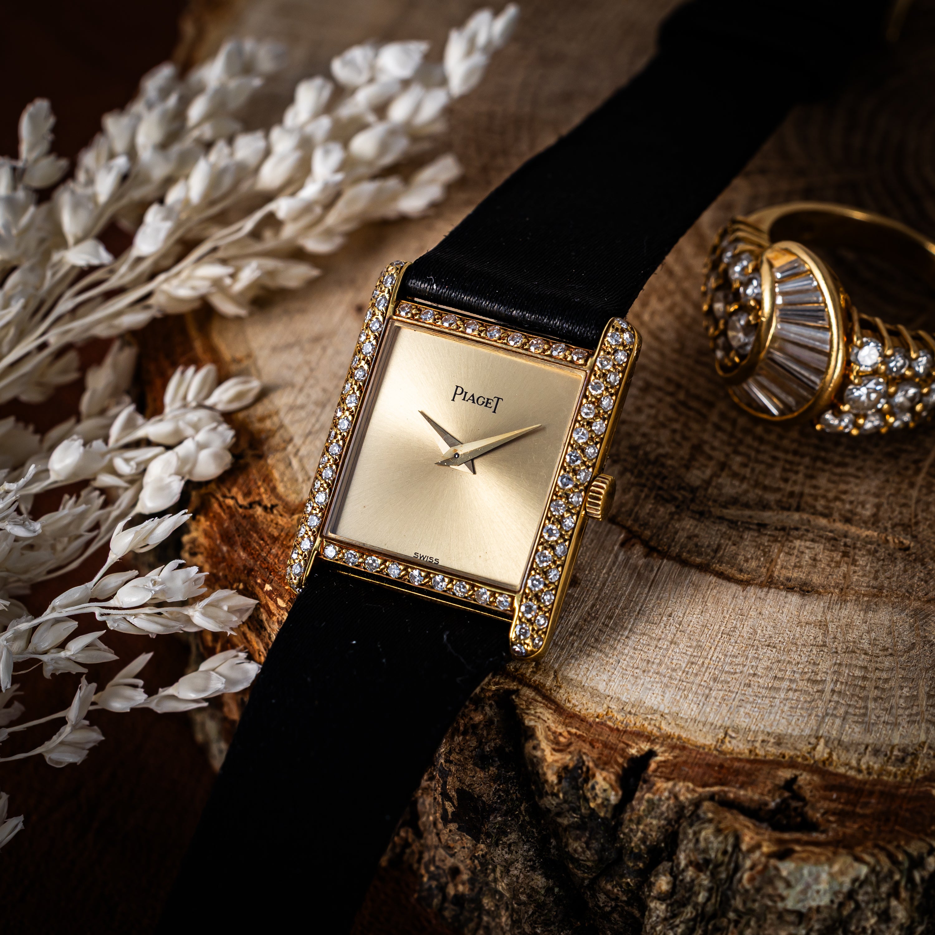ピアジェ タンク 手巻き 18金無垢 レディース ダイヤベゼル 1980年代製 Ref.40825