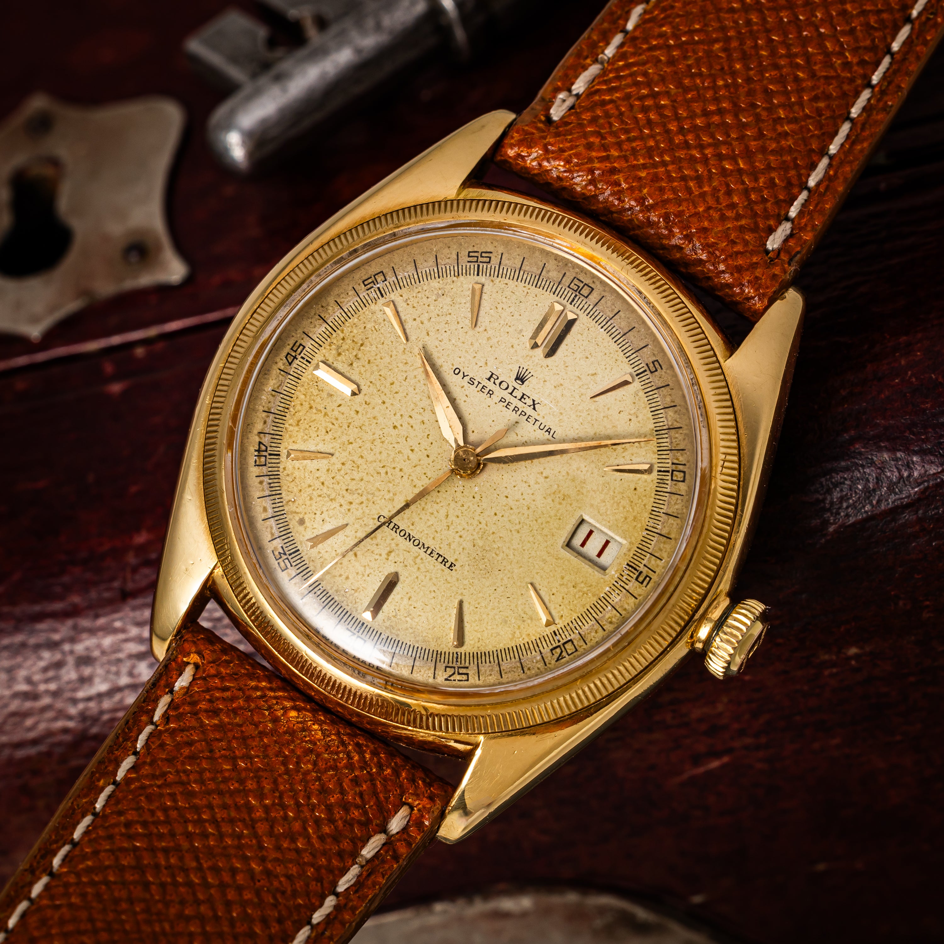 ロレックス デイトジャストファーストモデル 1947年製 Ref.4467 18金無垢ケース ビッグバブルバック 自動巻き