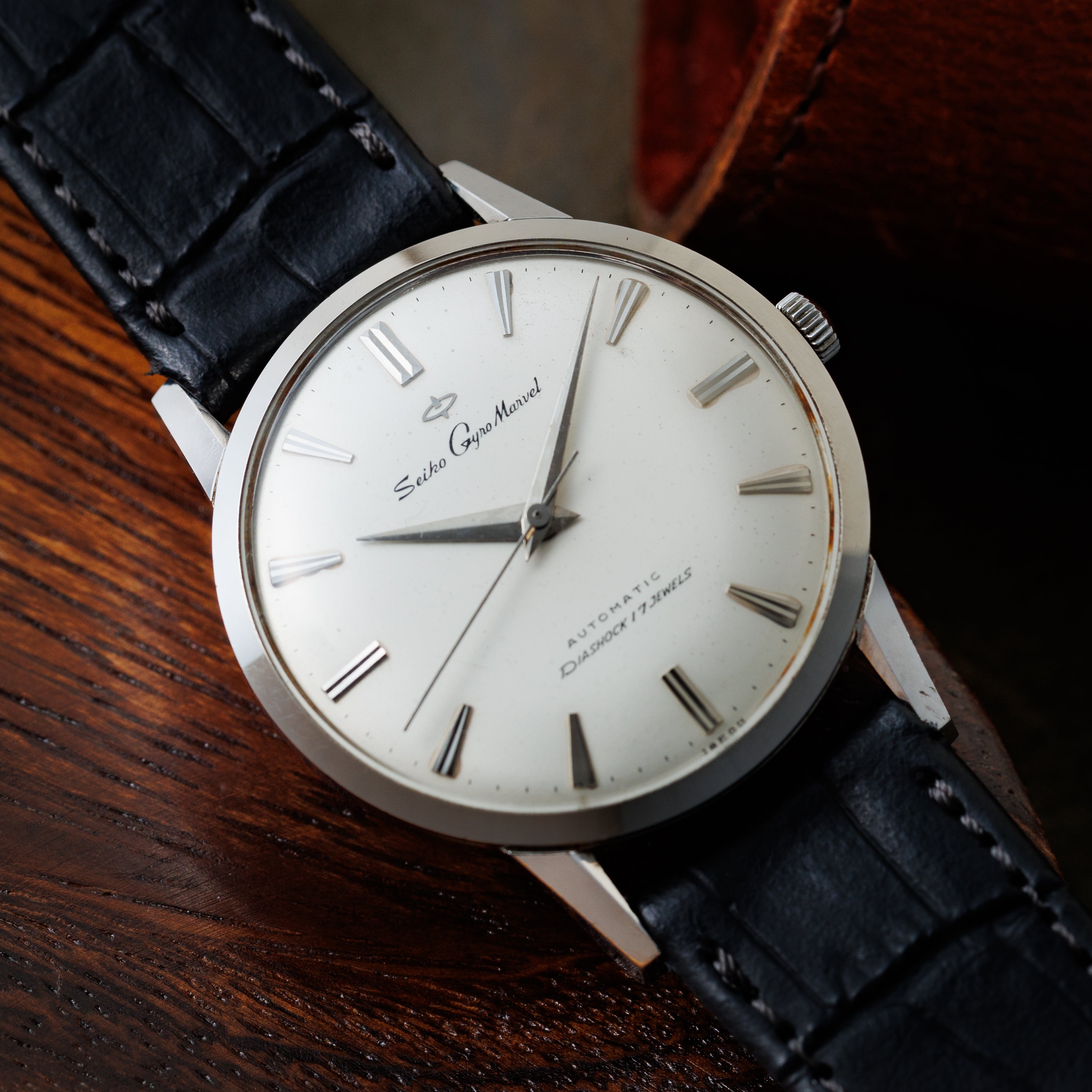 セイコー ジャイロマーベル 自動巻き 1959年製 Ref.J14054 Cal.290 箱、タグ、純正ベルト、尾錠付き