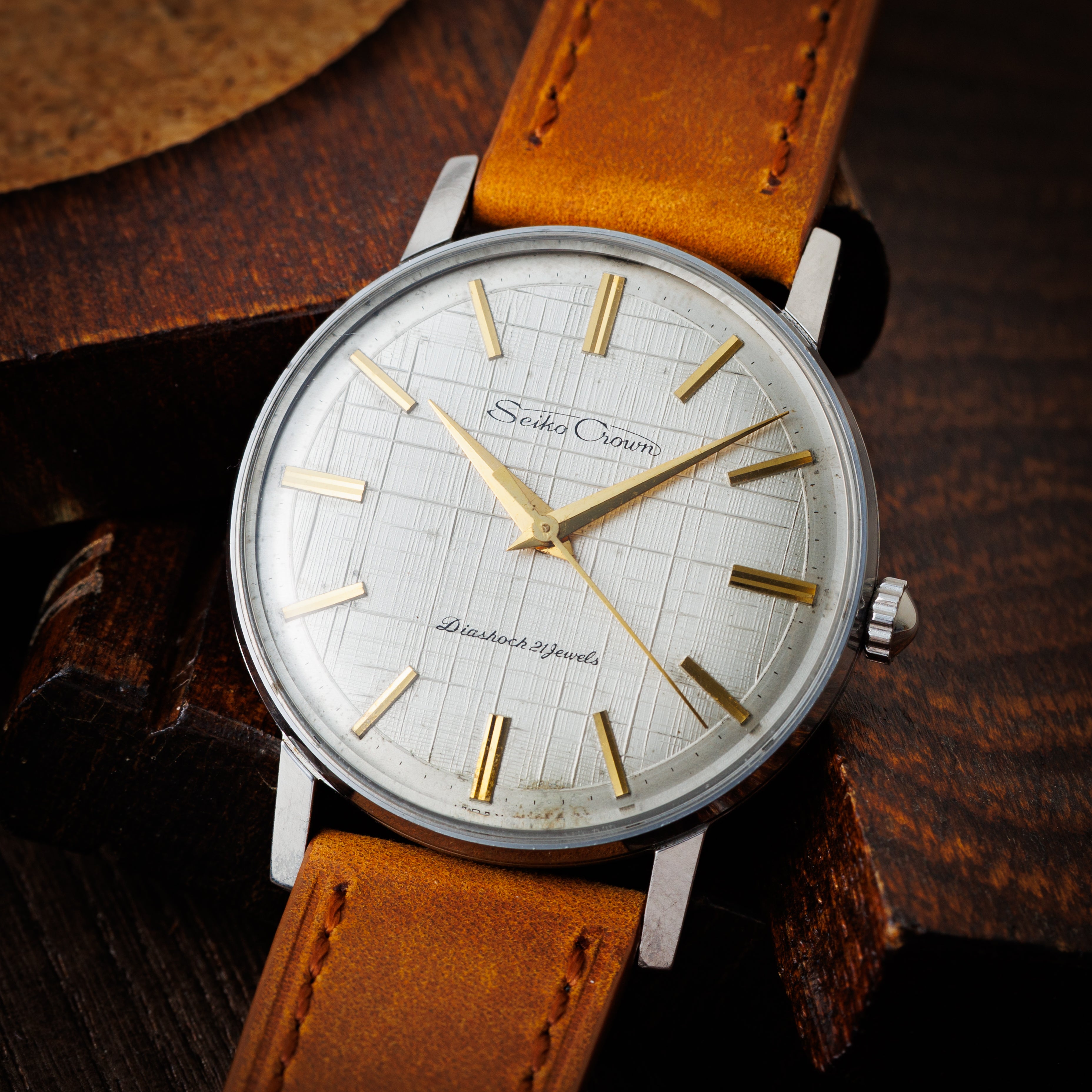 セイコークラウン 1964年製 ラウンドケース 手巻き Ref.J14085 格子ダイヤル