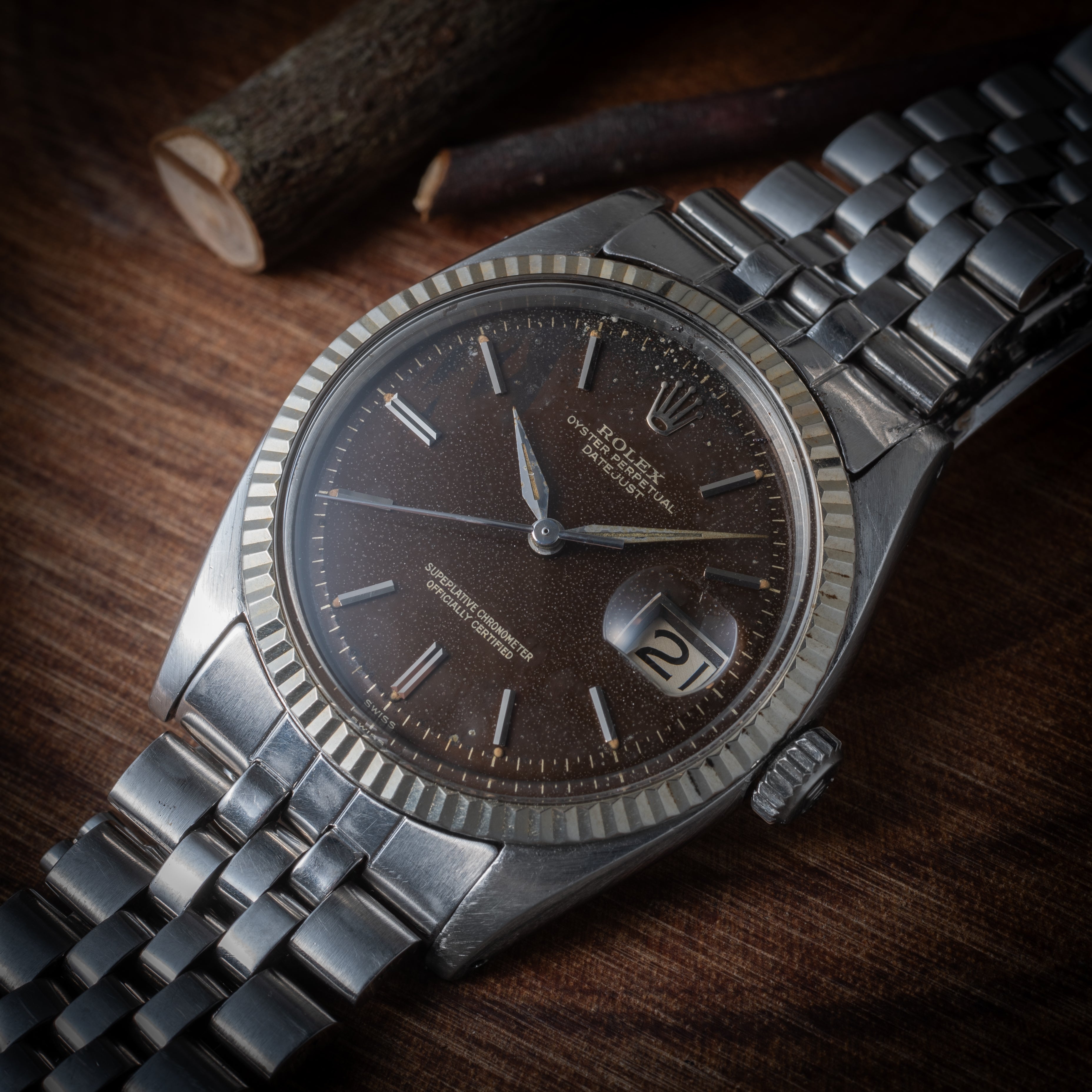 ロレックス デイトジャスト トロピカルダイヤル 1962年製 自動巻き Ref.1601