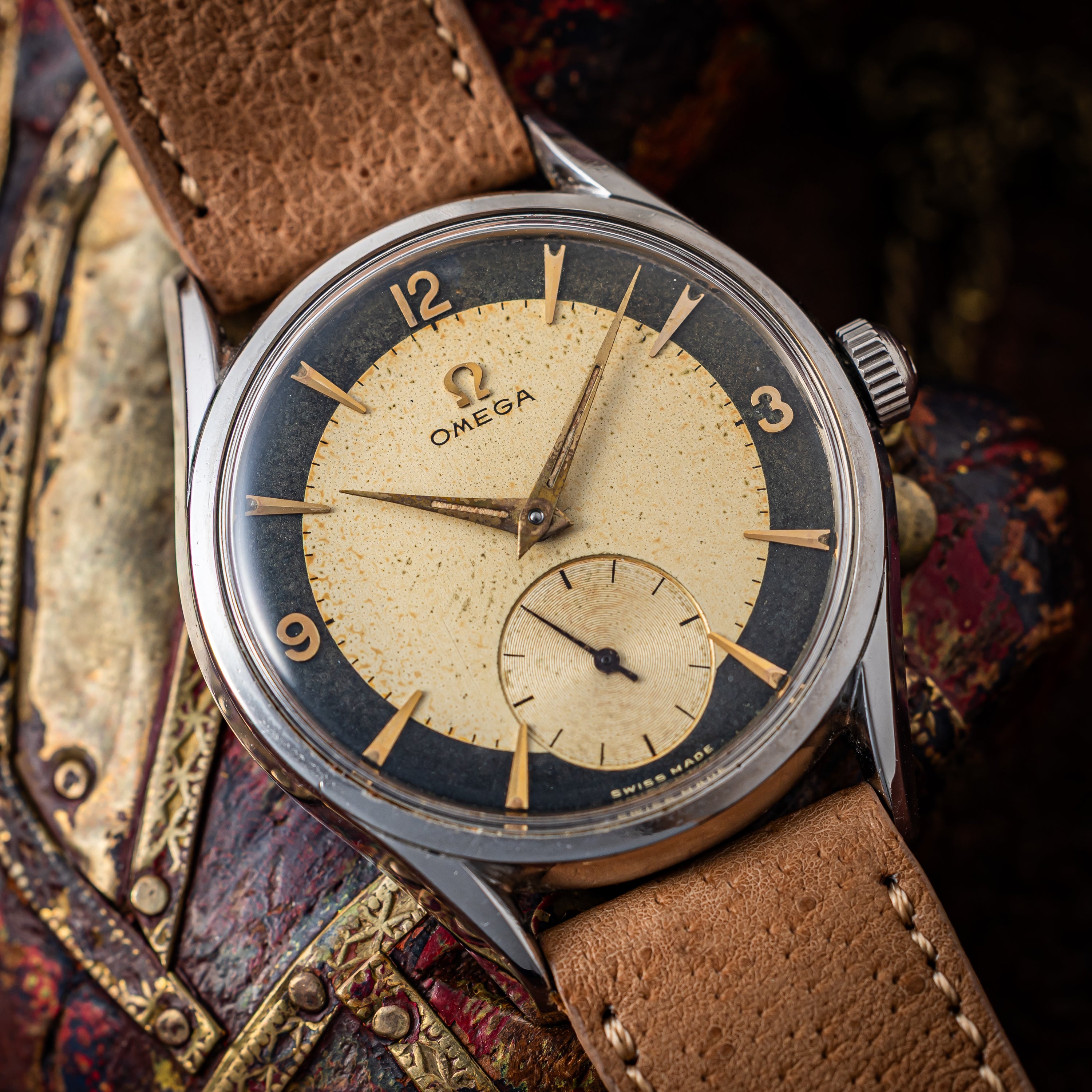 オメガ ブルズアイ 30mmキャリバー 1954年製 手巻き Ref.2791-2 Cal.266 純正尾錠付き