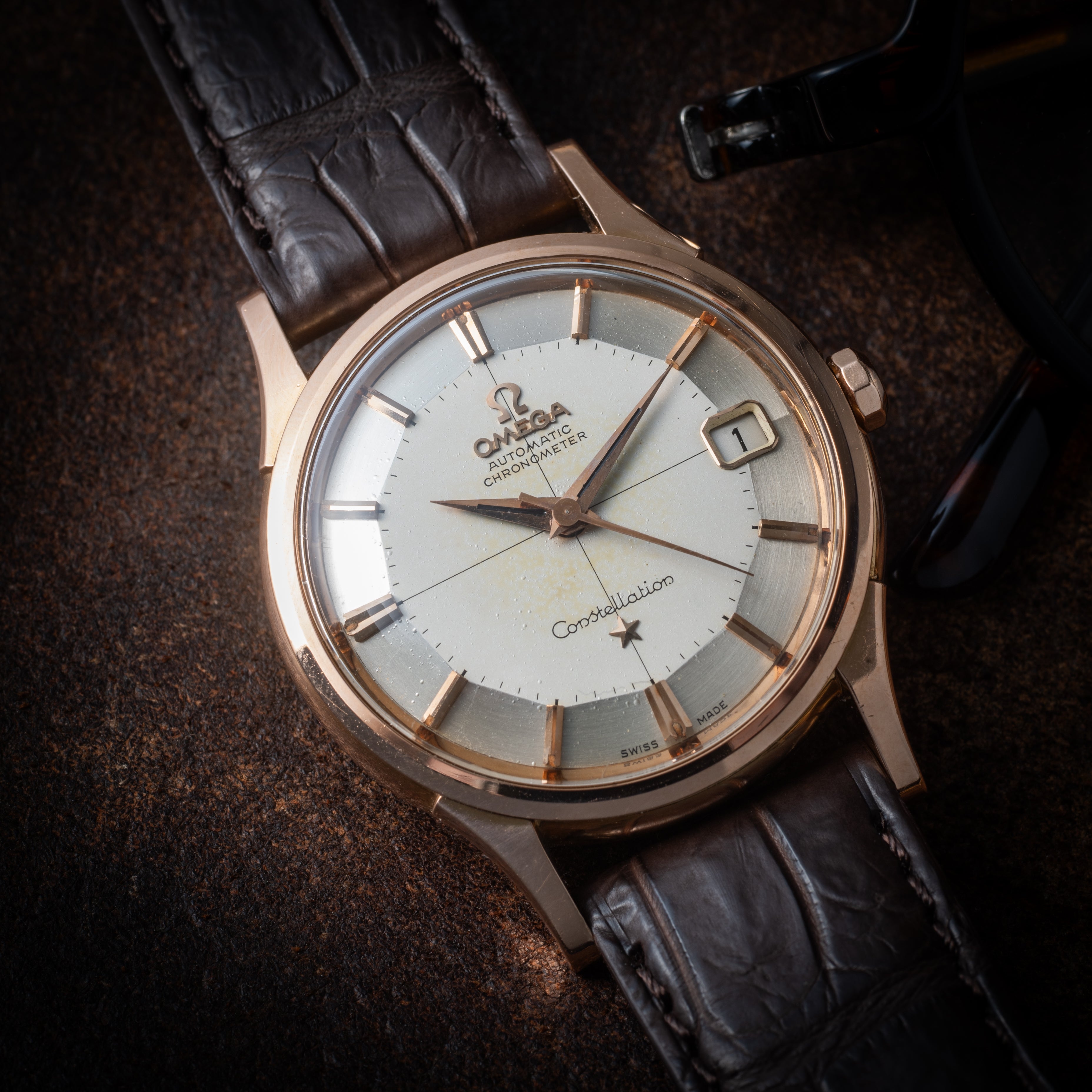 オメガ 18金無垢ピンクゴールド コンステレーション 12角 1961年製 クロノメーター自動巻き Cal.561