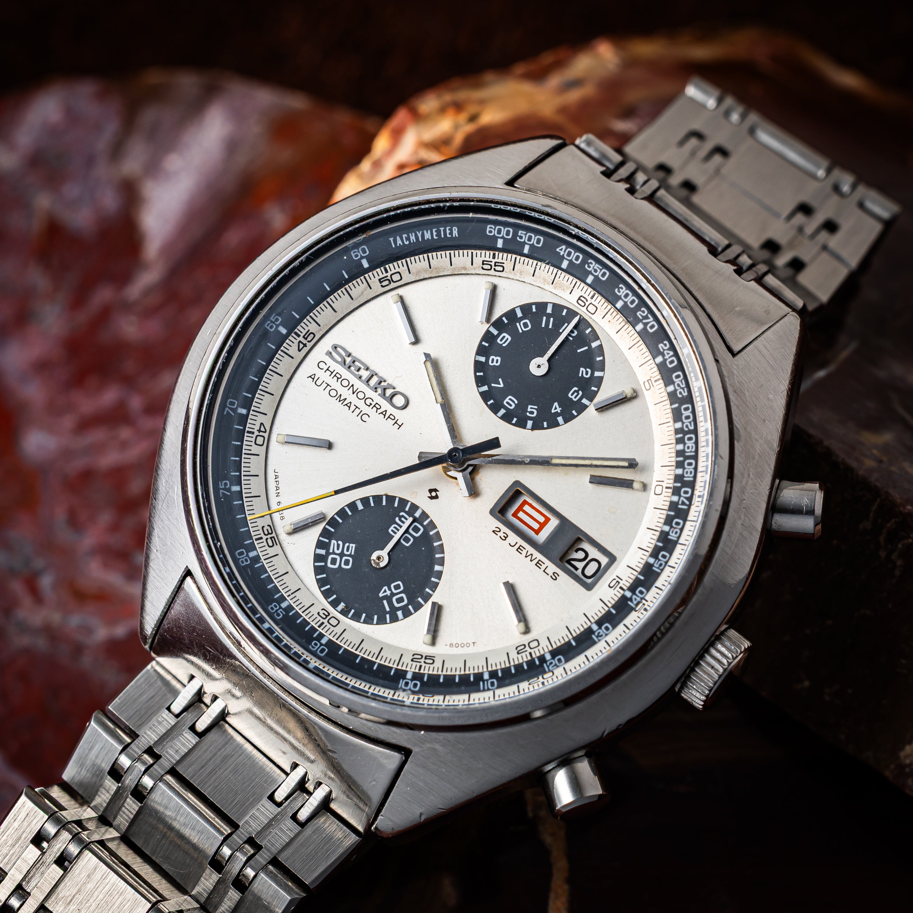 セイコー クロノグラフ 1971年製 Ref.6138-8000 ベビーパンダ  純正ステンレスブレス