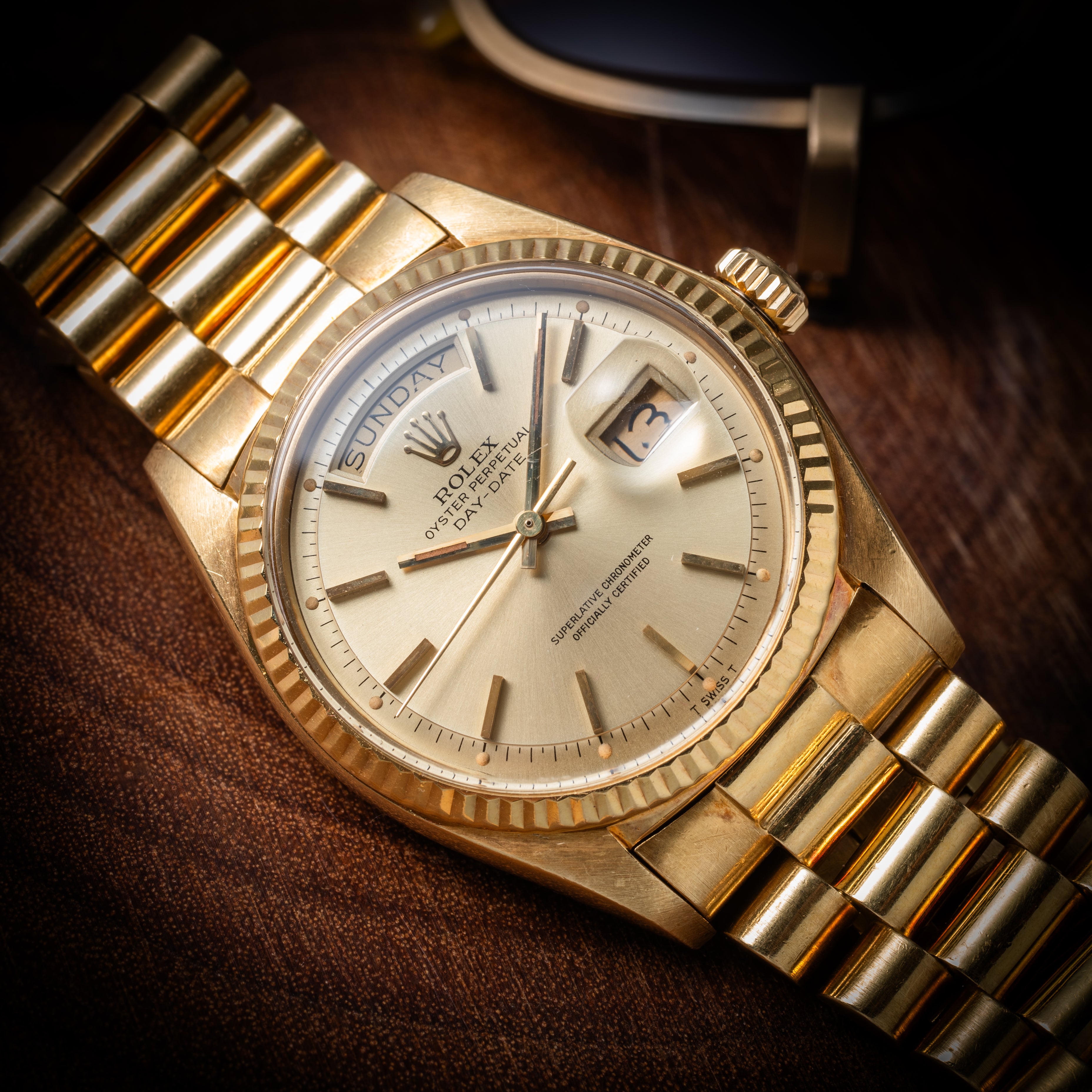 ロレックス デイデイト 自動巻き 1972年製 18金無垢 Ref.1803 シャンパンゴールドダイヤル