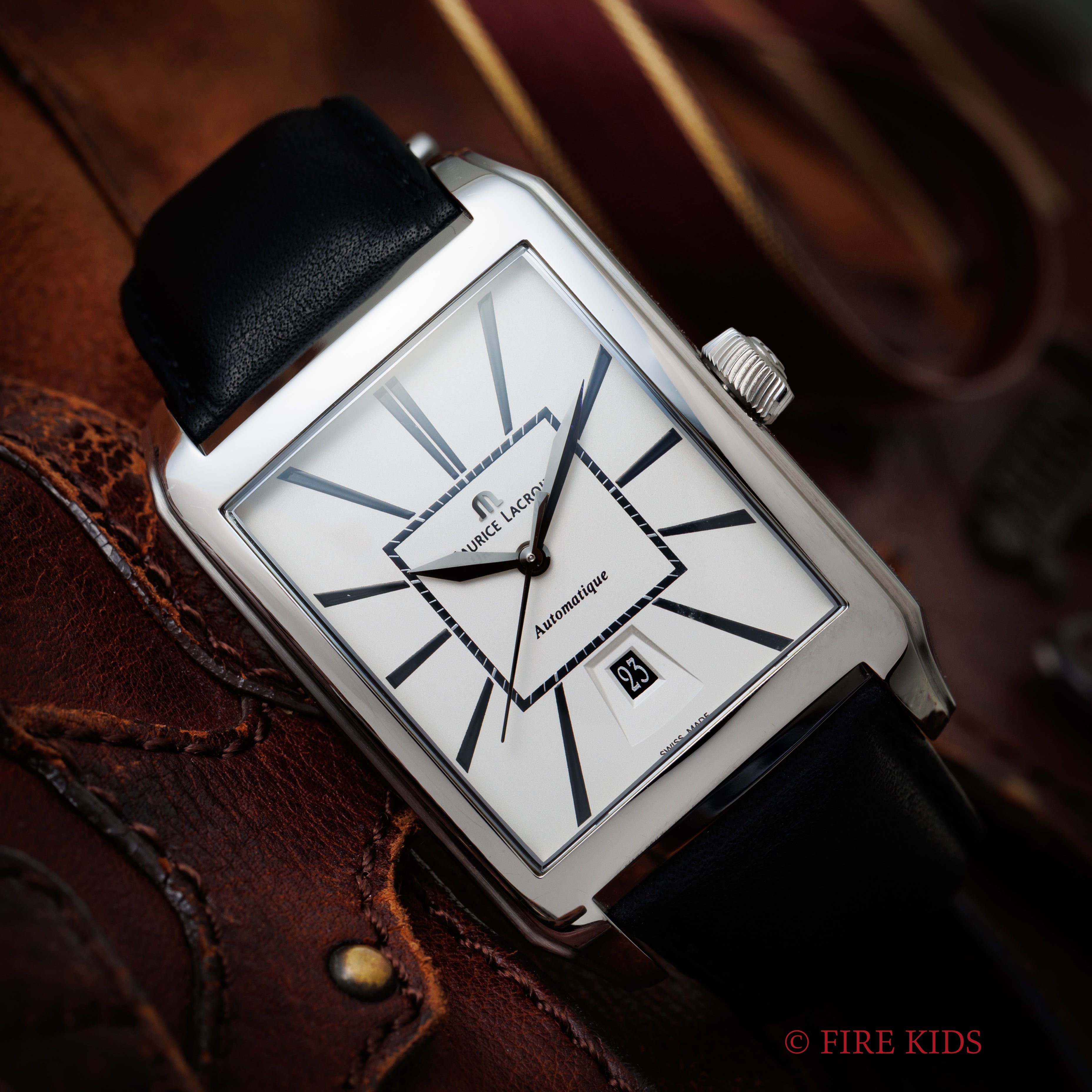 モーリス ラクロア ポントス 自動巻き 角型 裏スケルトン 2000年代製 Ref.PT6127