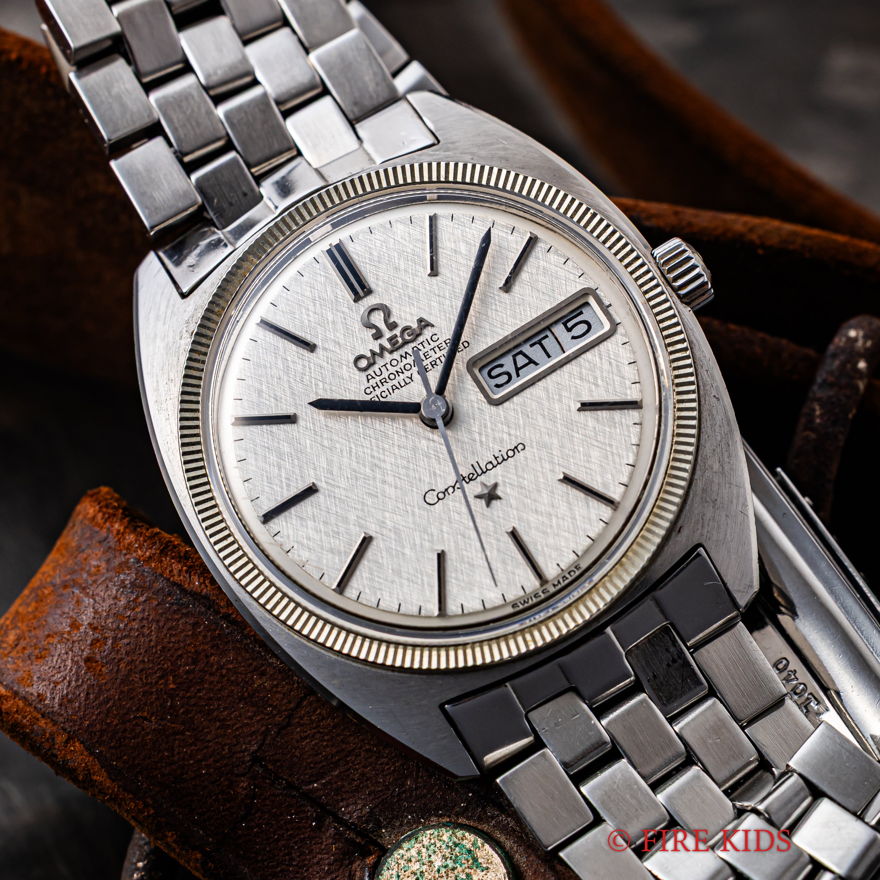 オメガ コンステレーション ジェンタ 1968年製 Ref.ST168029 リネンダイヤル 純正ブレス WGコインエッジベゼル