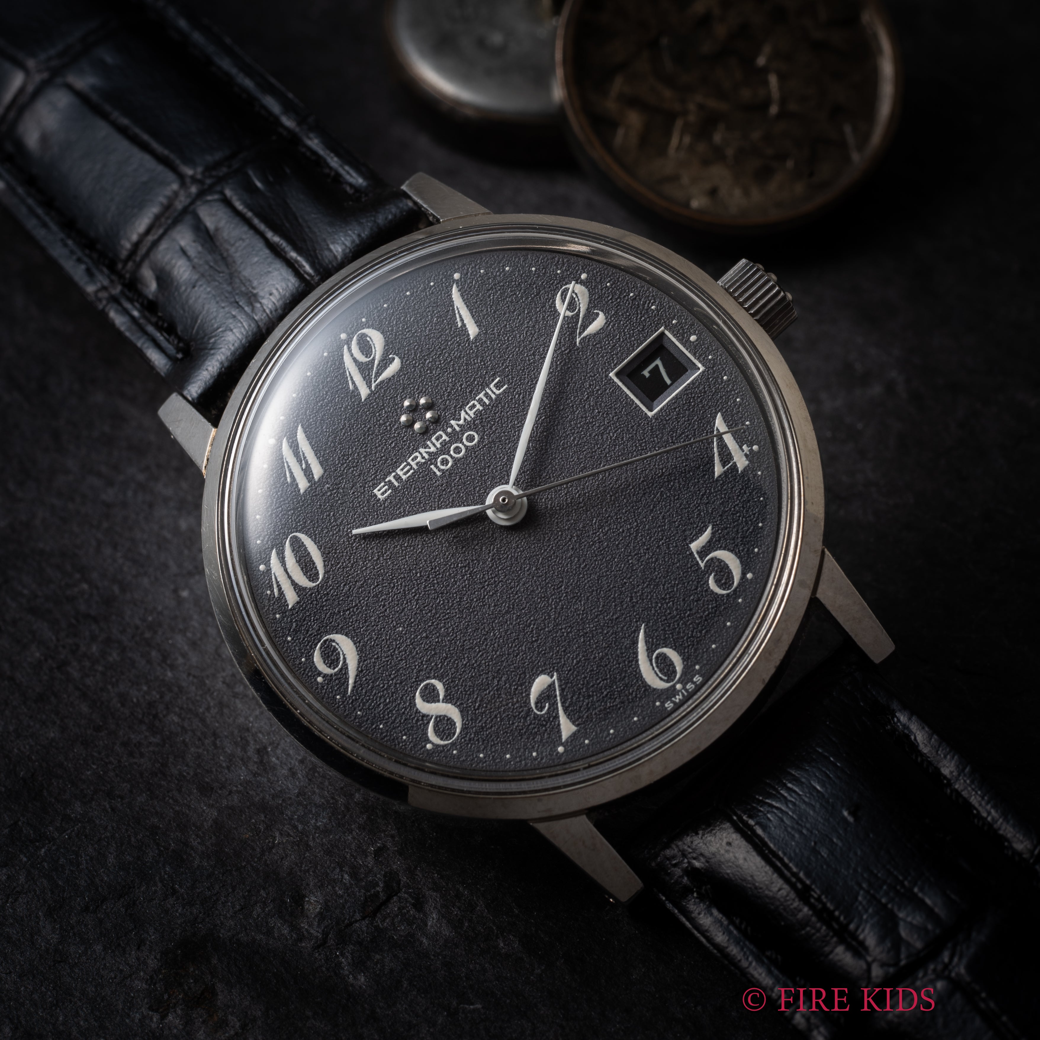 エテルナ マチック1000 1960年代製 グレーアラビアダイヤル スクリューバック