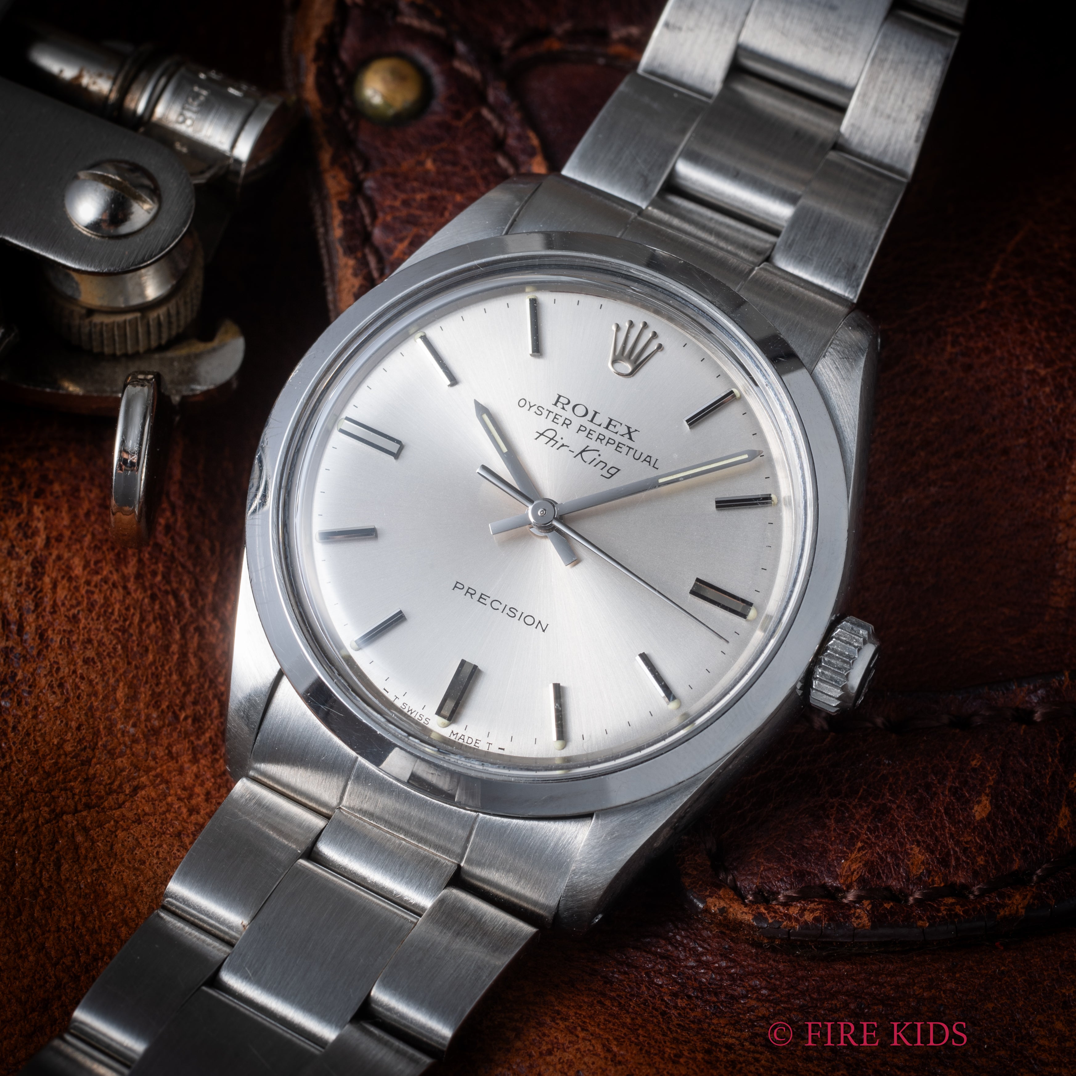 ロレックス エアキング 最終L番 1989年～1990年製 シルバーダイヤル 純正オイスターブレス