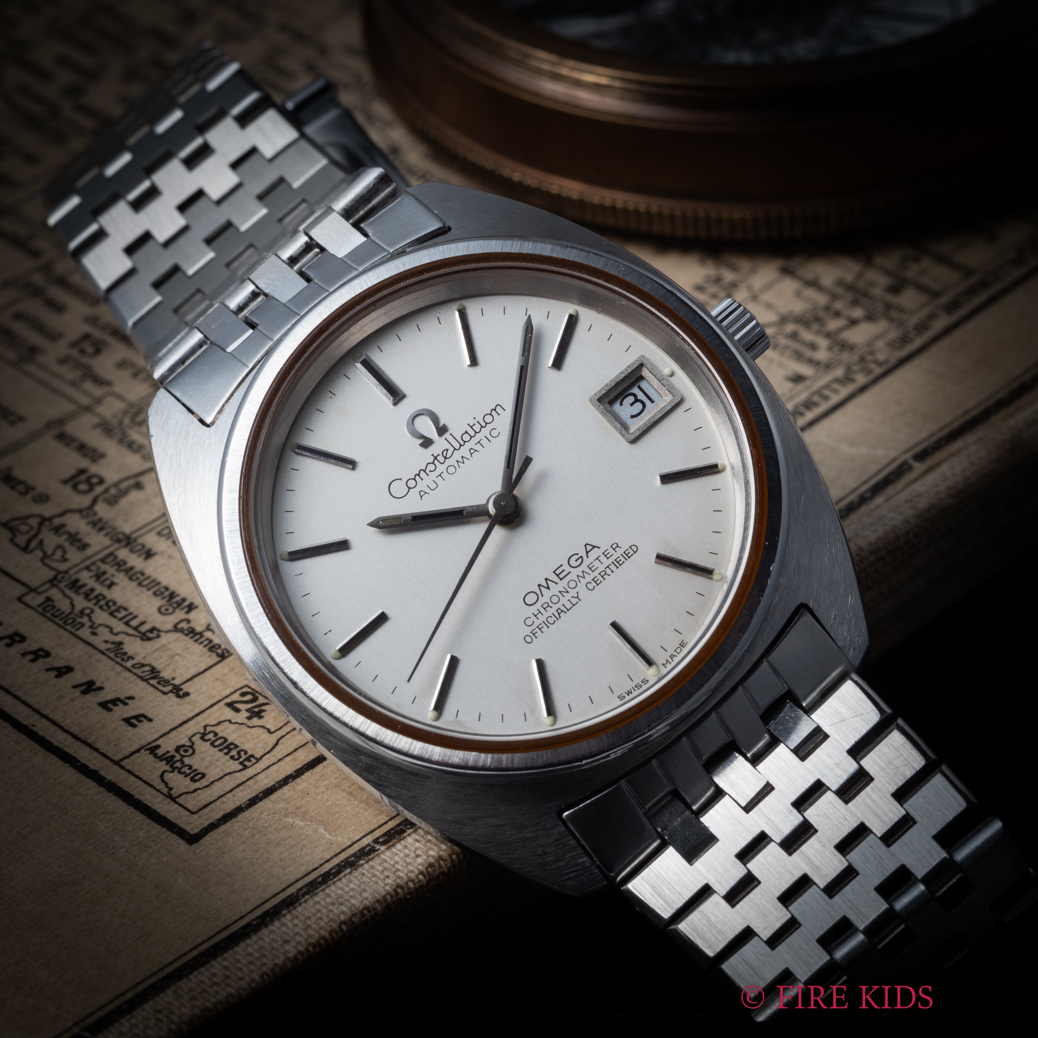 オメガ コンステレーション ジェンタ 後期型 1971年製 自動巻 純正ステンレスブレス付