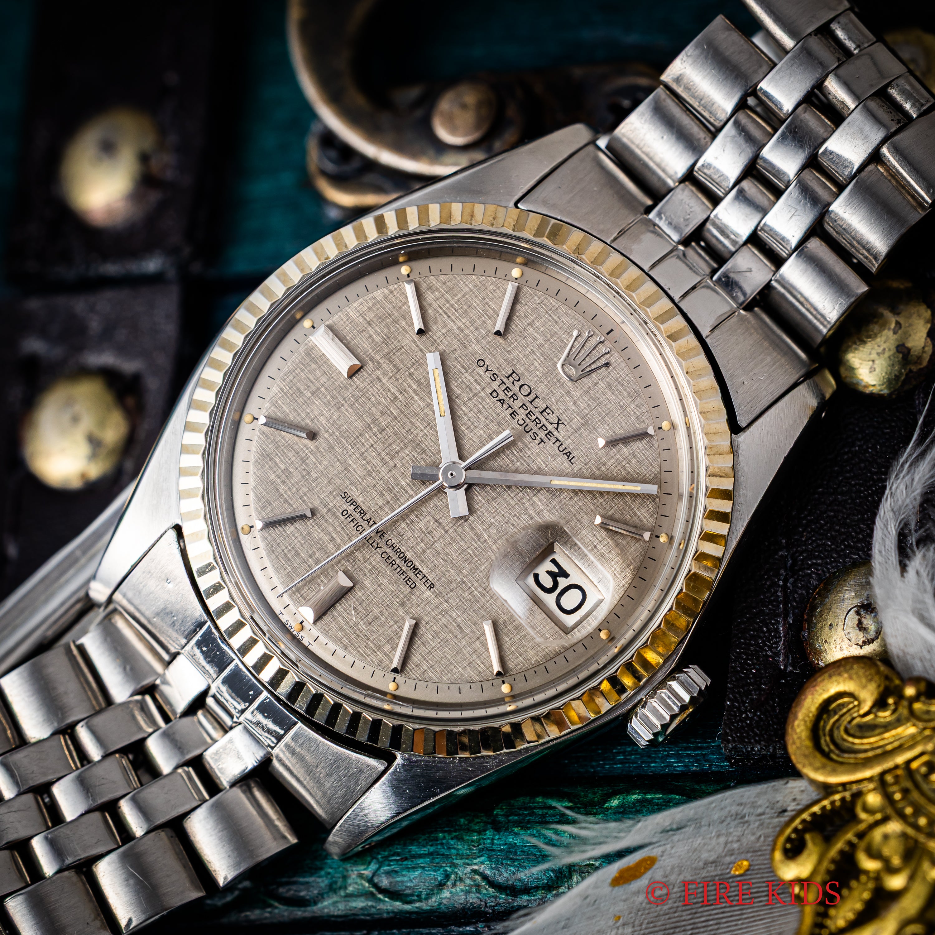 ロレックス デイトジャスト 1970年製（昭和45年製） Ref.1601 リネングレーダイヤル 純正ジュビリーブレス