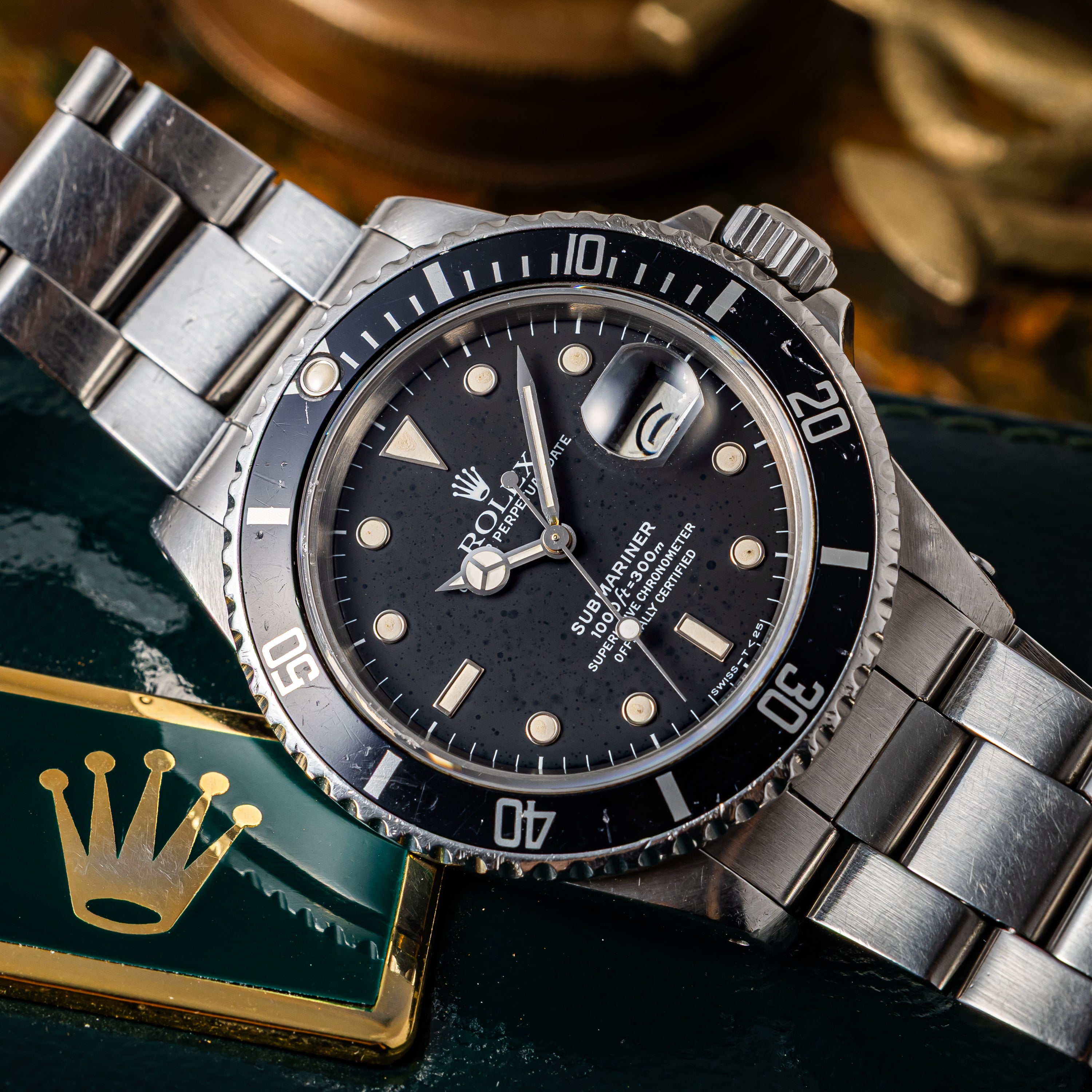 ロレックス サブマリーナー 自動巻き 1985年製 Ref.16800 フチあり夜光 箱、ギャラ、冊子付き