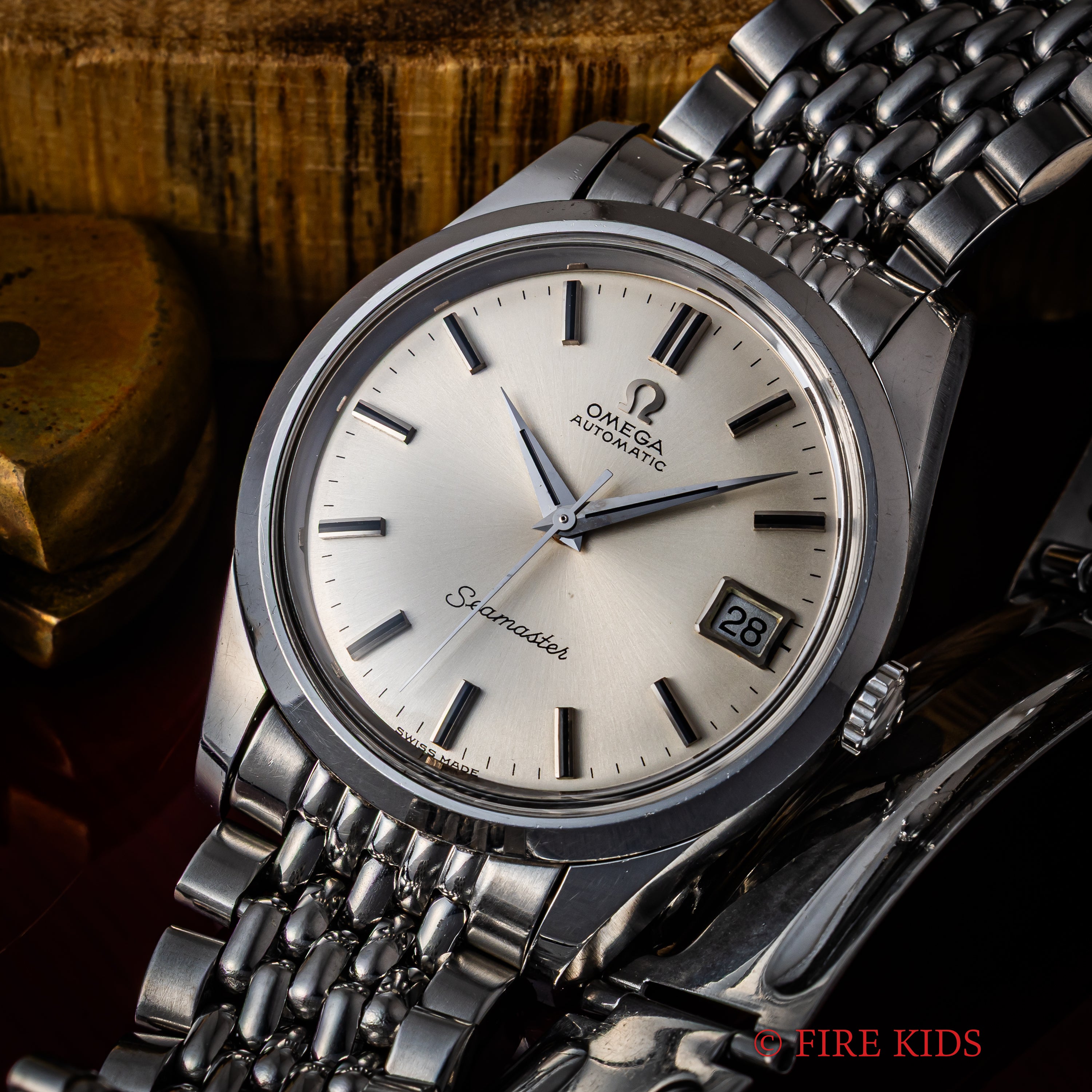 オメガ シーマスター 自動巻き 1968年製 Ref.166010 67 SCシルバーダイヤル 純正ライスブレス