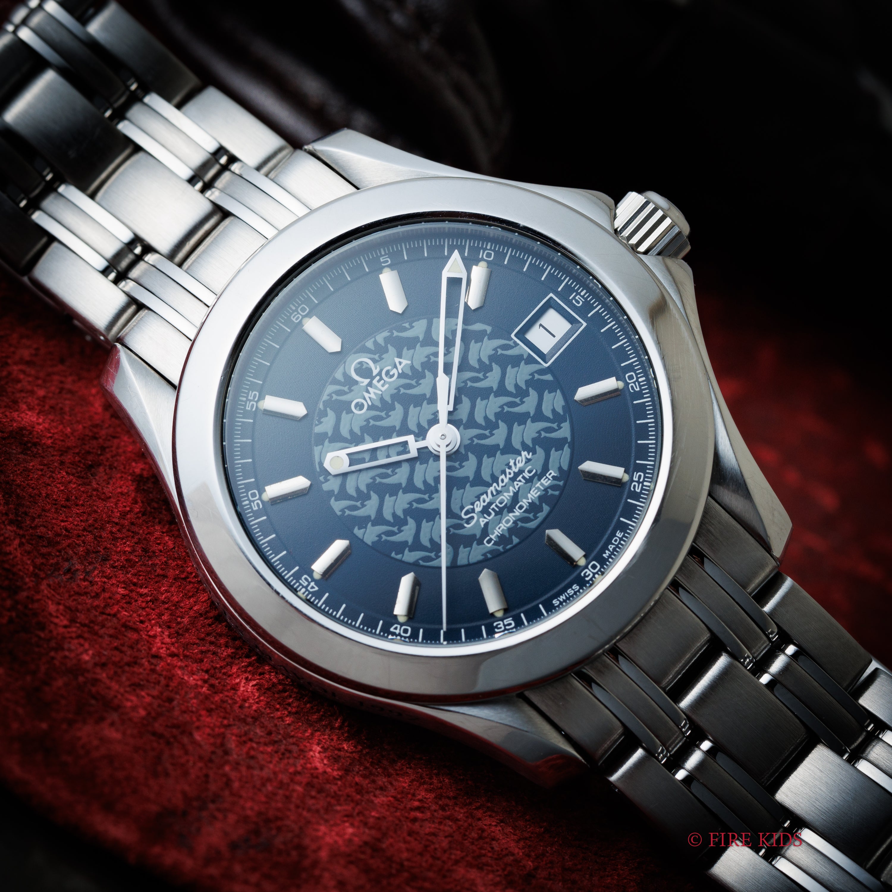 オメガ 1997年製 シーマスター120 ジャックマイヨール リミテッドエディション 箱、ギャラ付