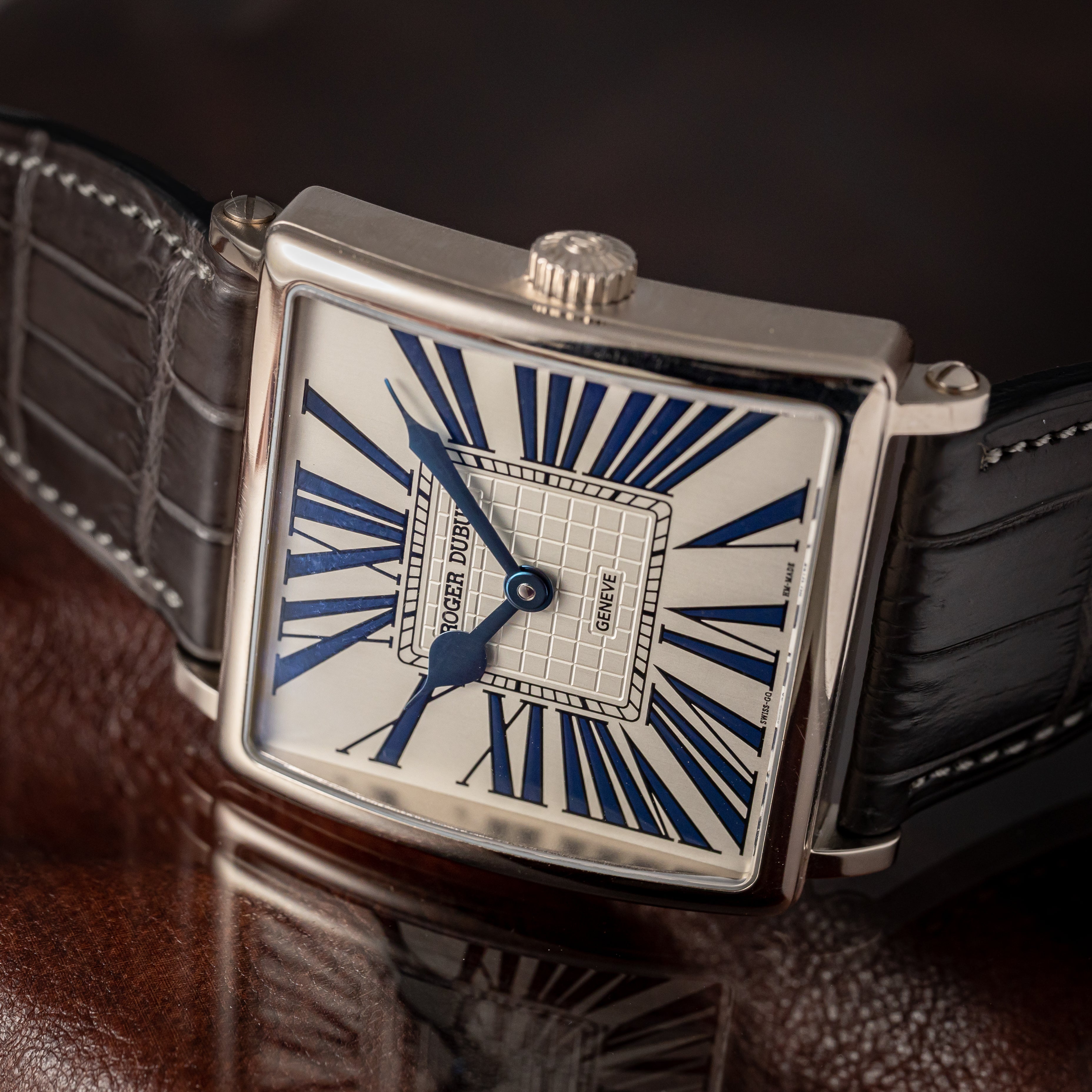 ロジェデュブイ ジュネーブシール 2002年製 ゴールデンスクエア 18KWG